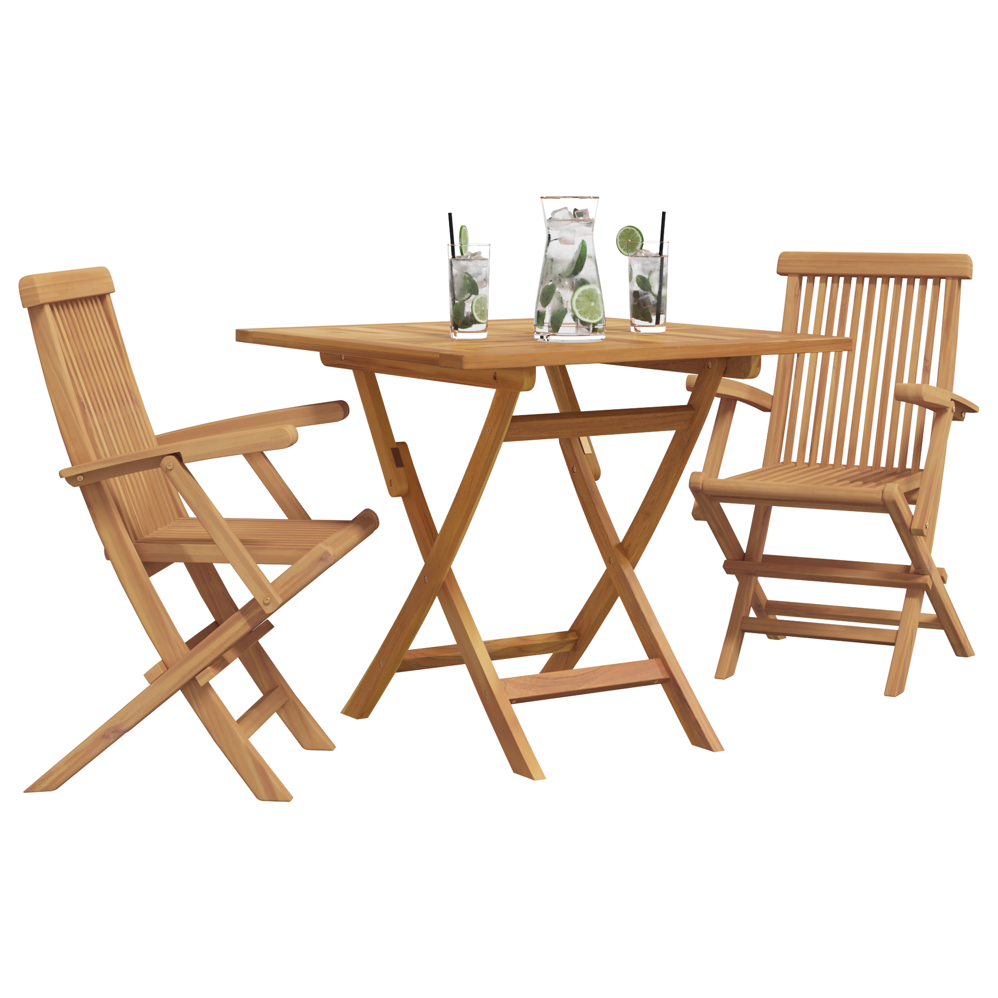 3-Delige Inklapbare Tuin Bistro Set Massief Hout Acacia image 3