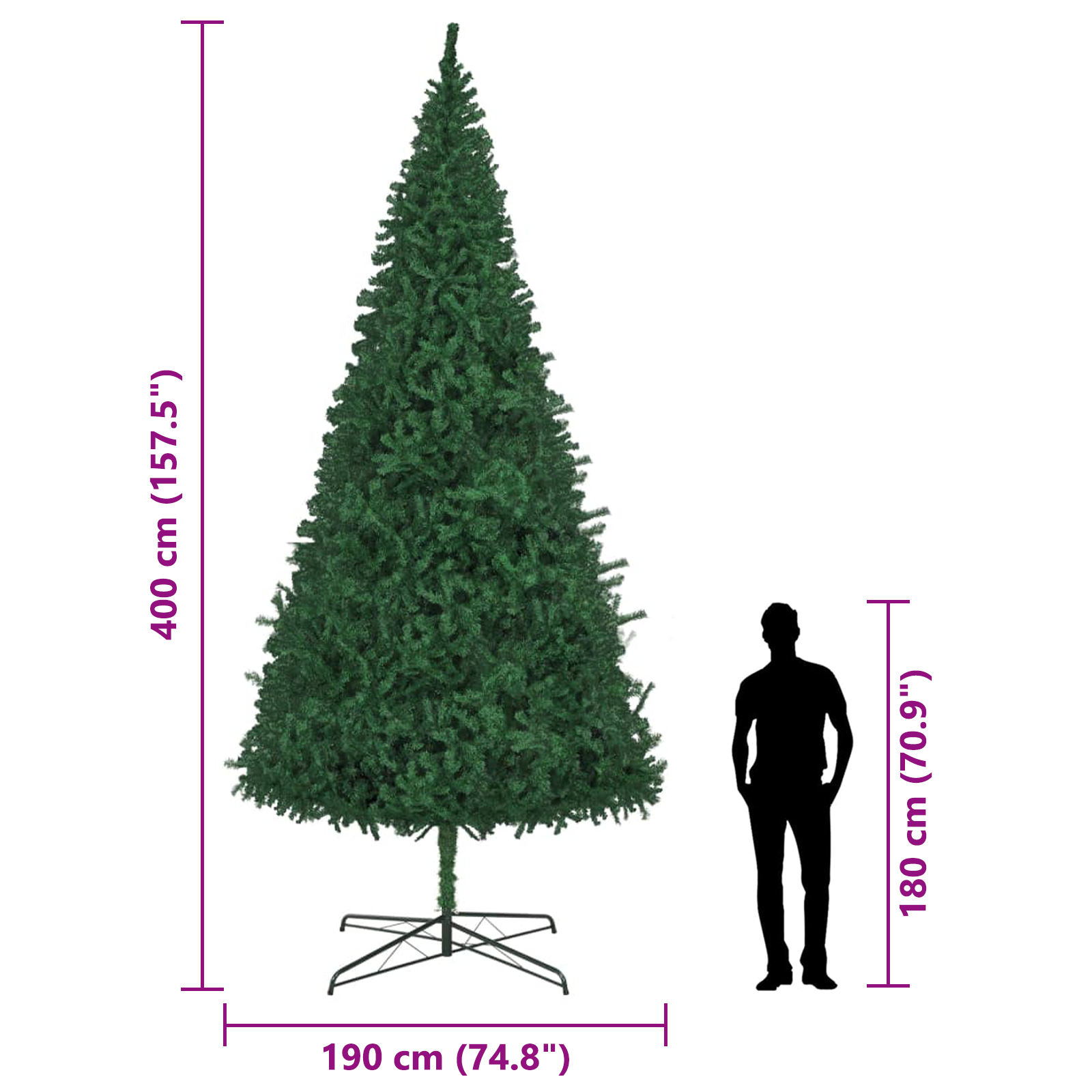 Artificial Pre-lit Christmas Tree 400 cm Green - Image 10