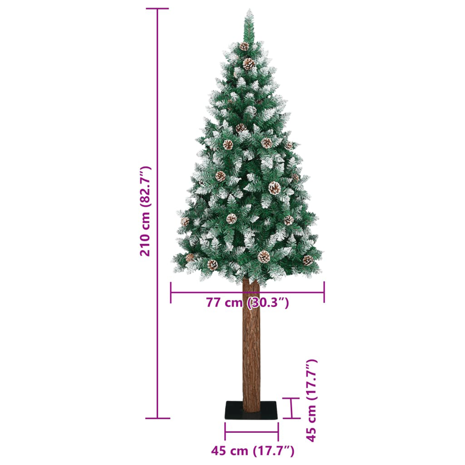 Slim Christmas Tree with 300 LEDs Green 210 cm PVC - Image 11