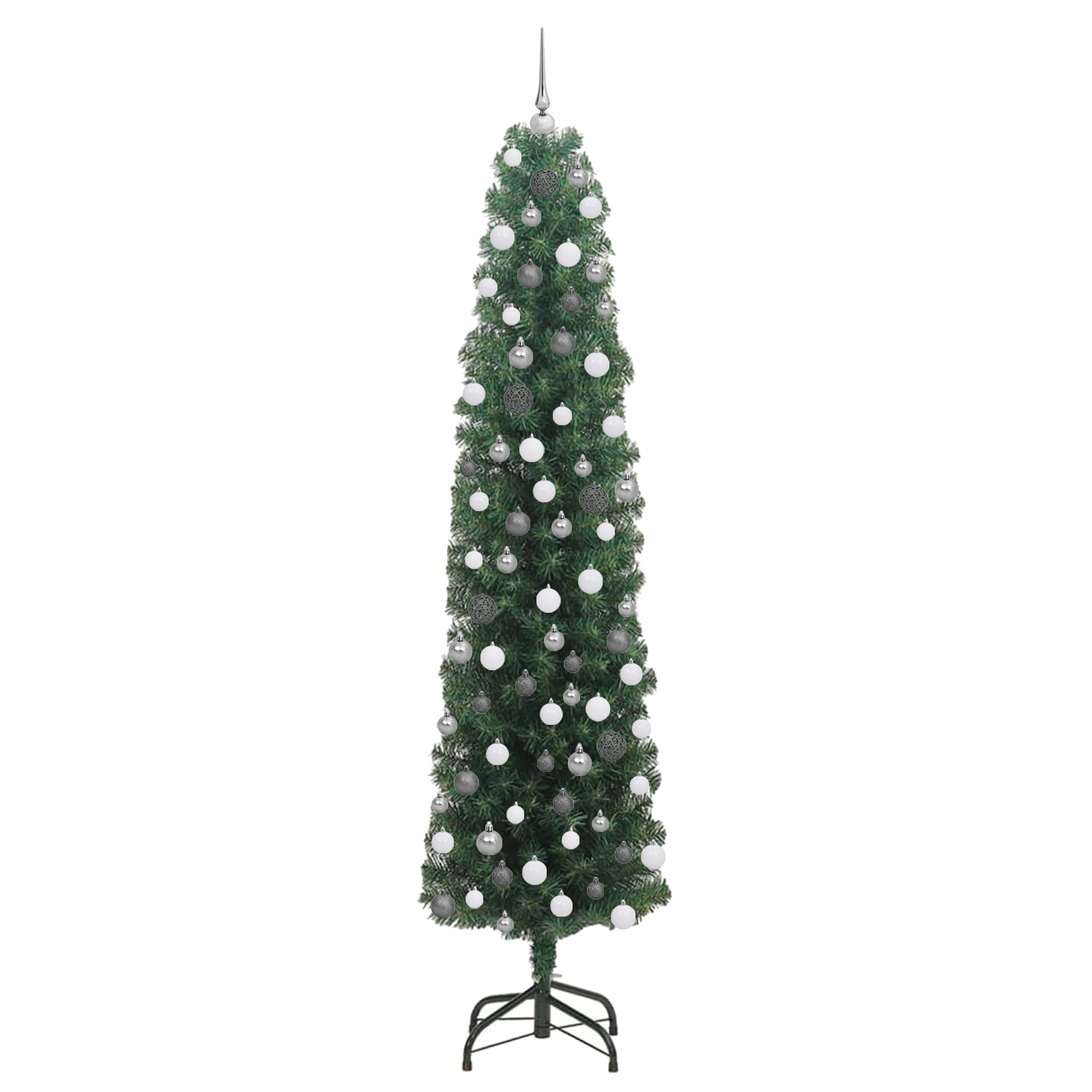 Slim Christmas Tree 300 LEDs & Ball Set Green 210 cm - Image 3