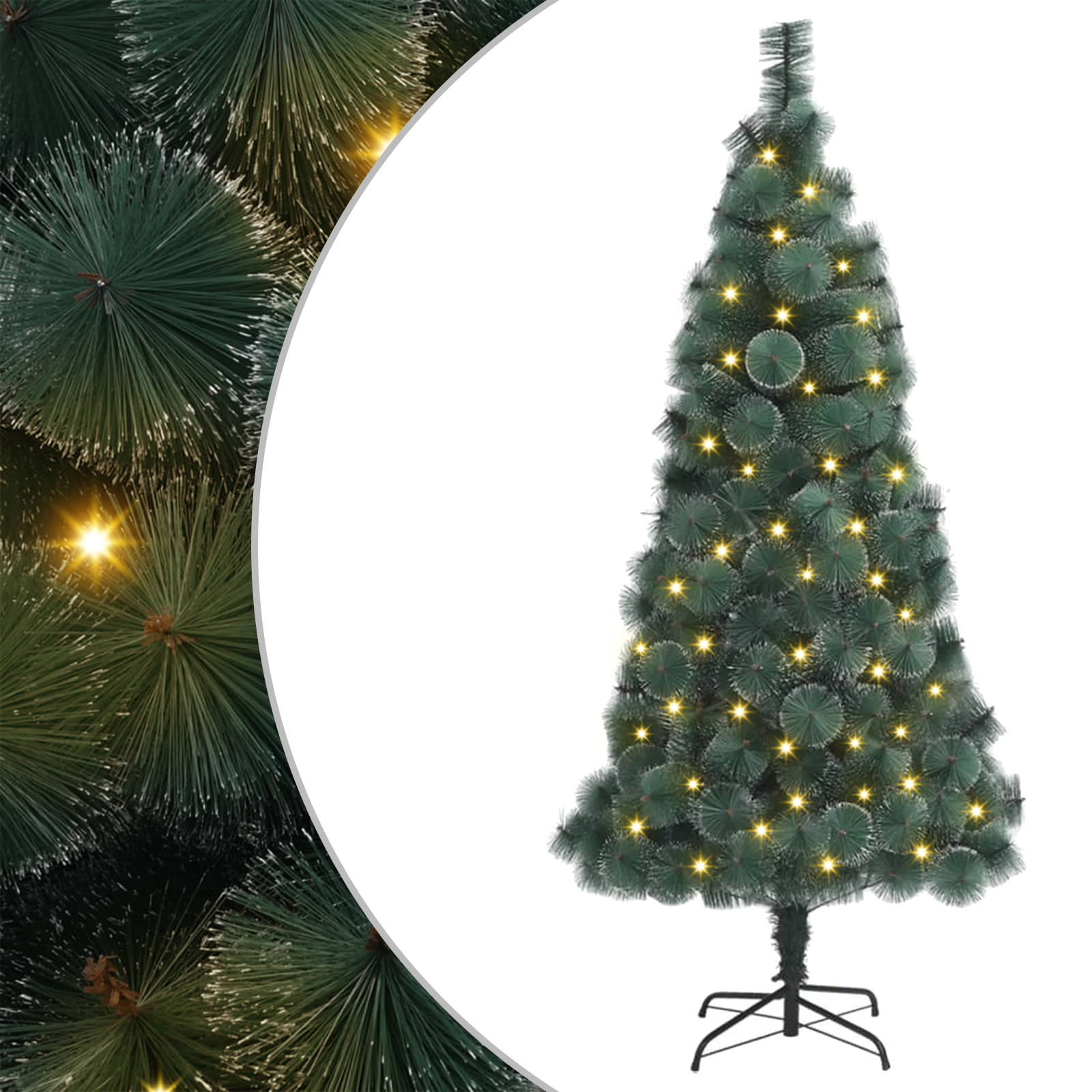 Artificial Christmas Tree 300 LEDs Green 180 cm PET