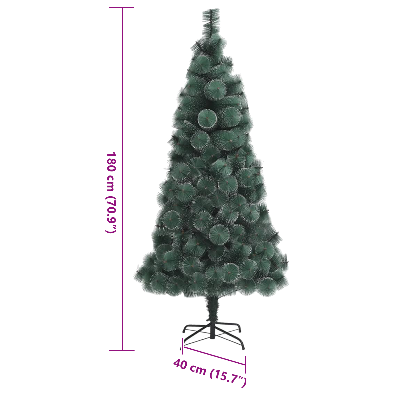 Artificial Christmas Tree 300 LEDs Green 180 cm PET - Image 10