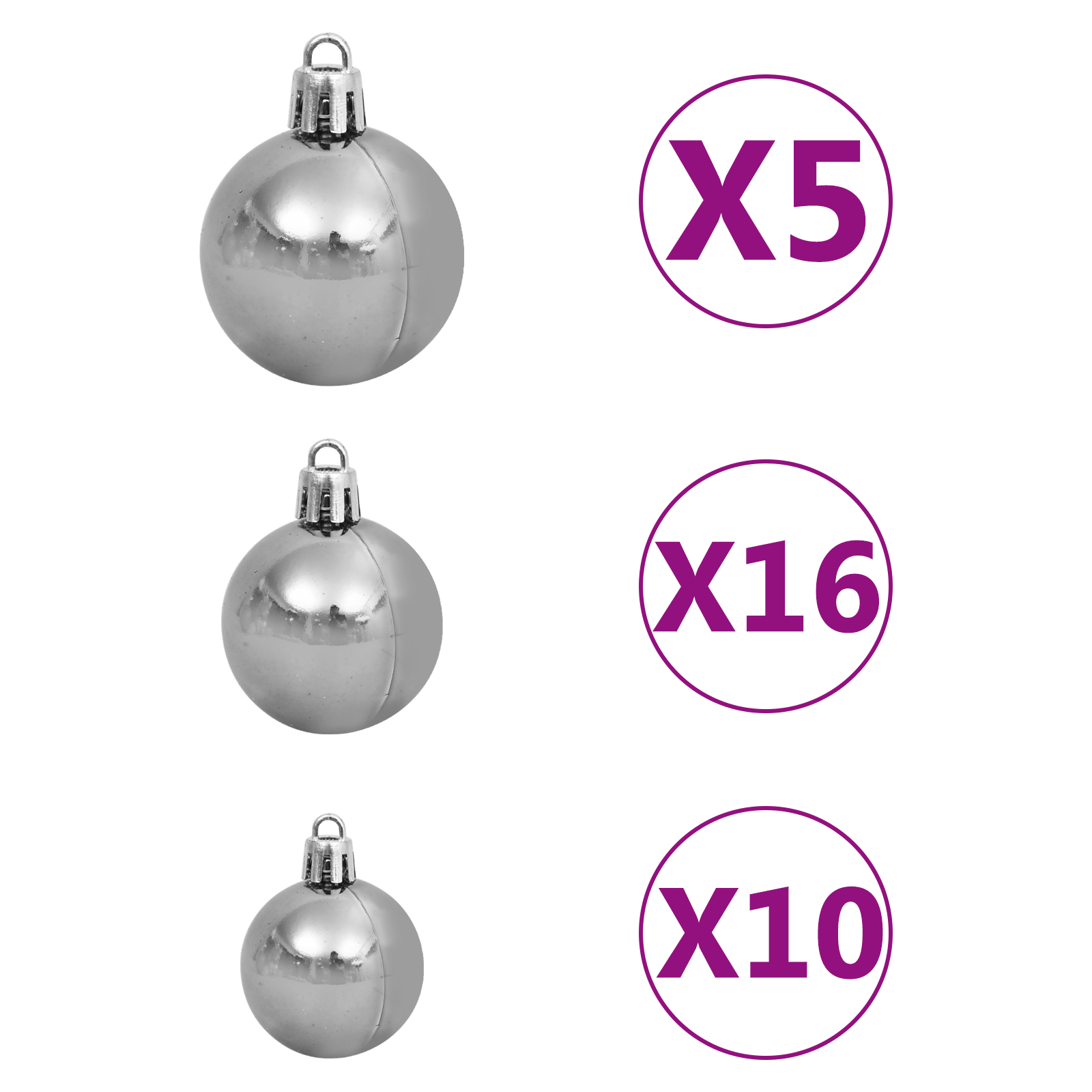 Blue Artificial Christmas Tree LED & Bauble Set 180 cm PVC - Image 11