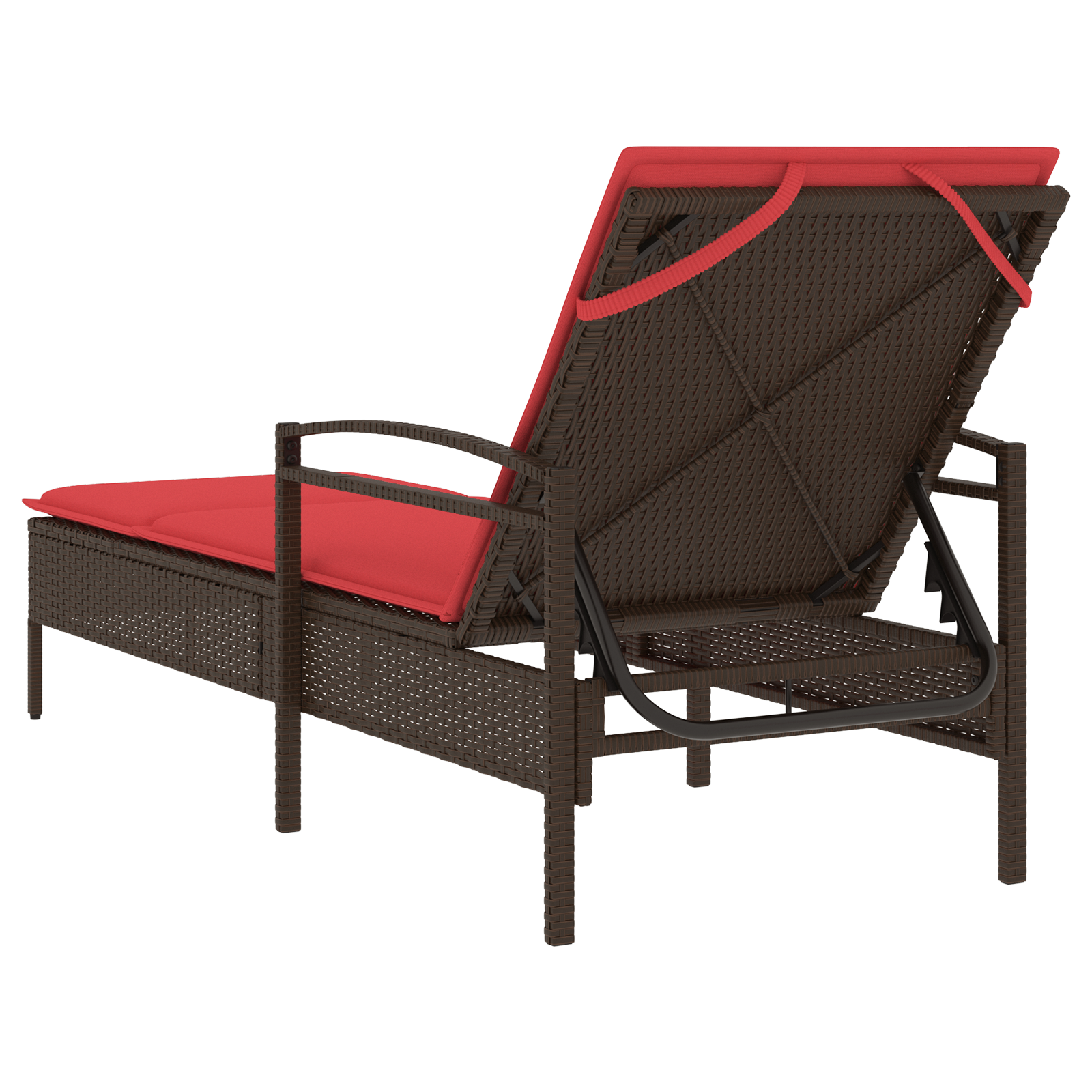 Sun Lounger with Cushion Brown 63x200x81 cm Poly Rattan - Image 6