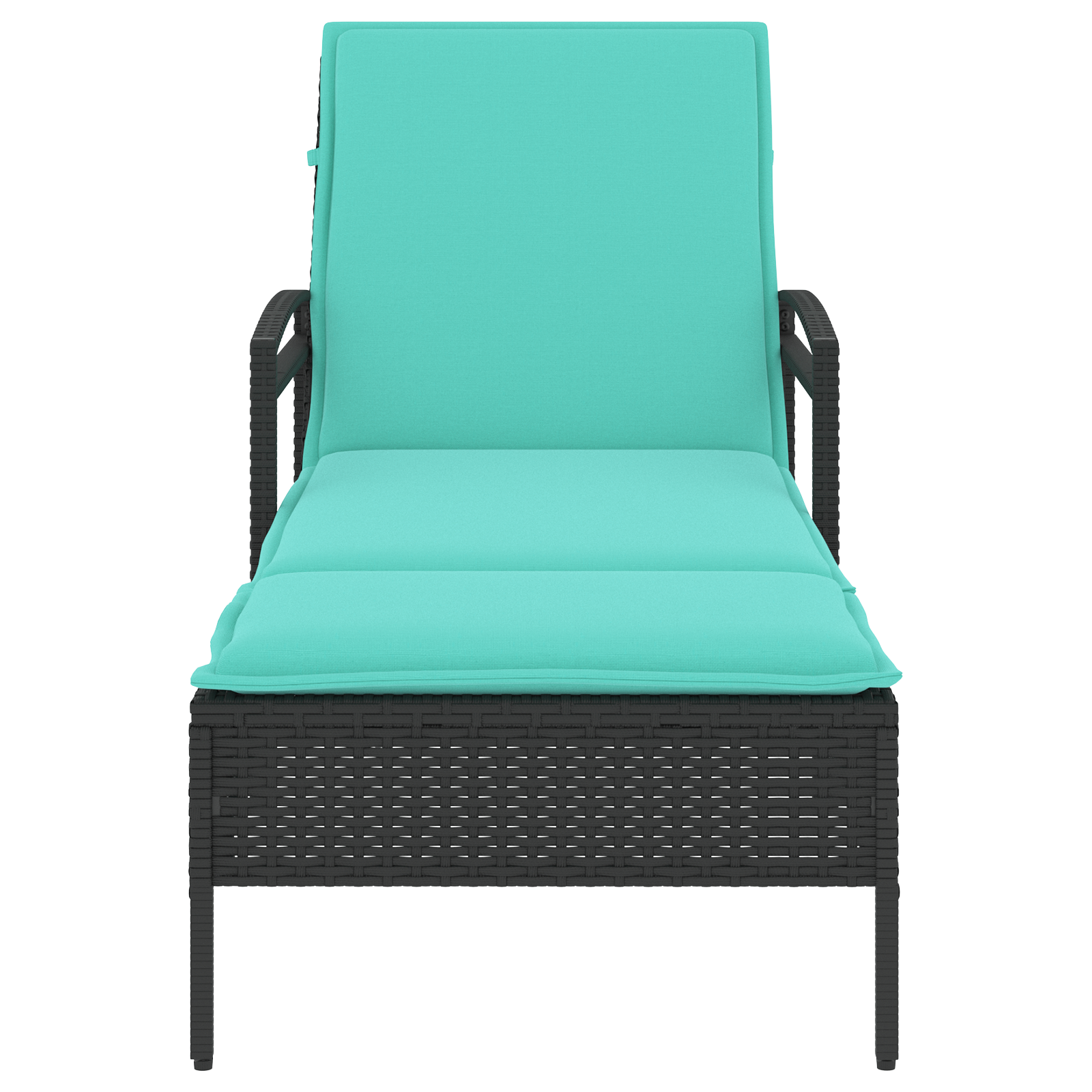 Sun Lounger with Cushion Black 63x200x81 cm Poly Rattan - Image 3