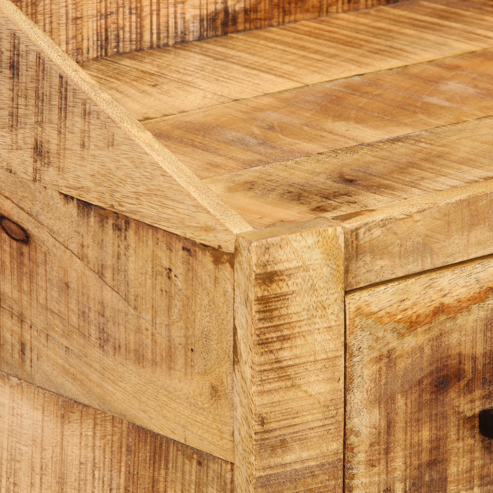 Bedside Cabinet 40x30x30 cm Solid Wood Rough Mango - Image 8