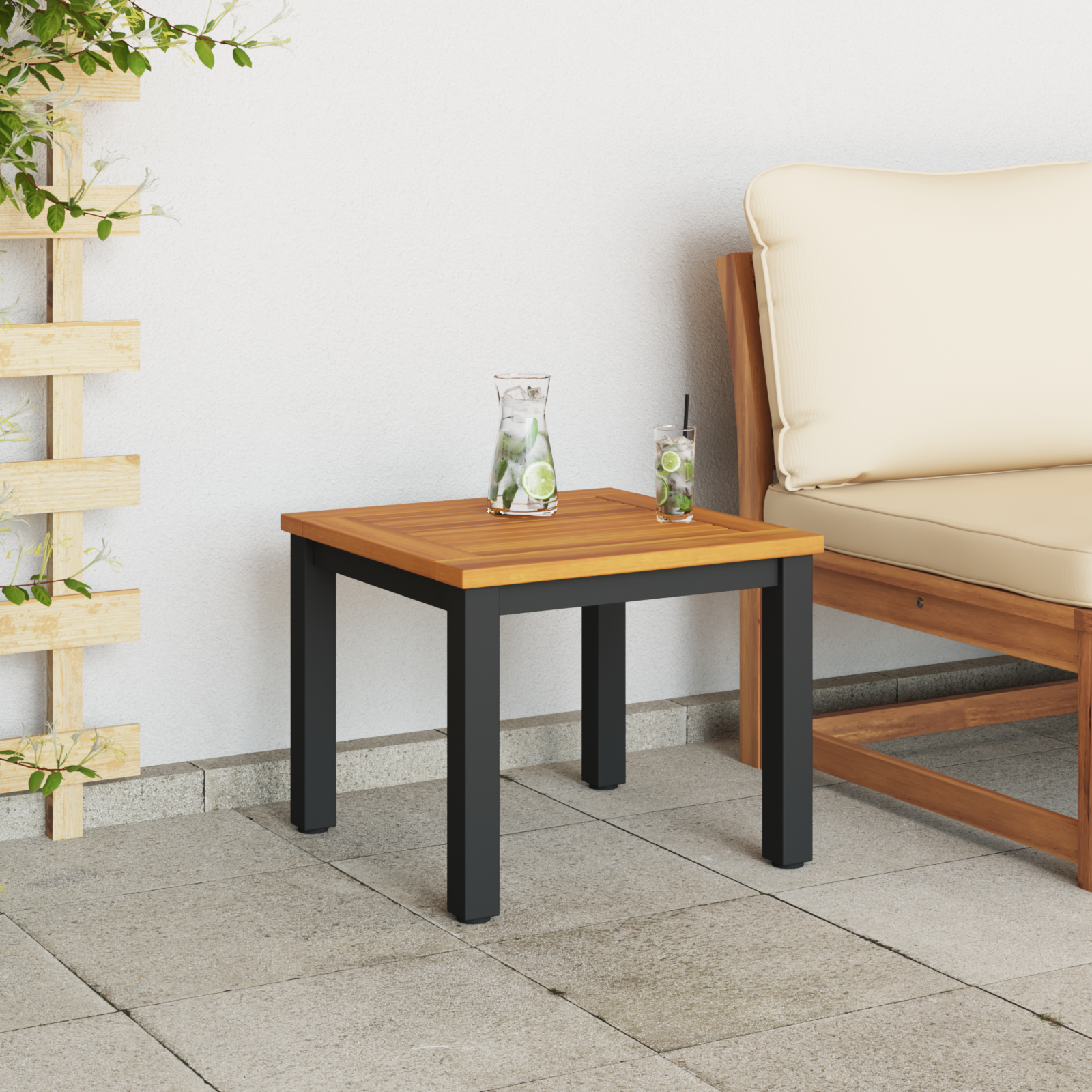 Garden Side Table 45x45x38 cm Solid Acacia Wood - Image 4