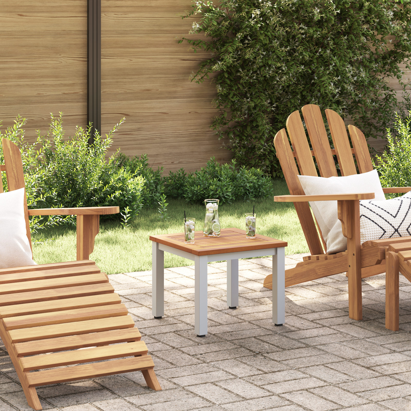 Garden Side Table 45x45x38 cm Solid Acacia Wood