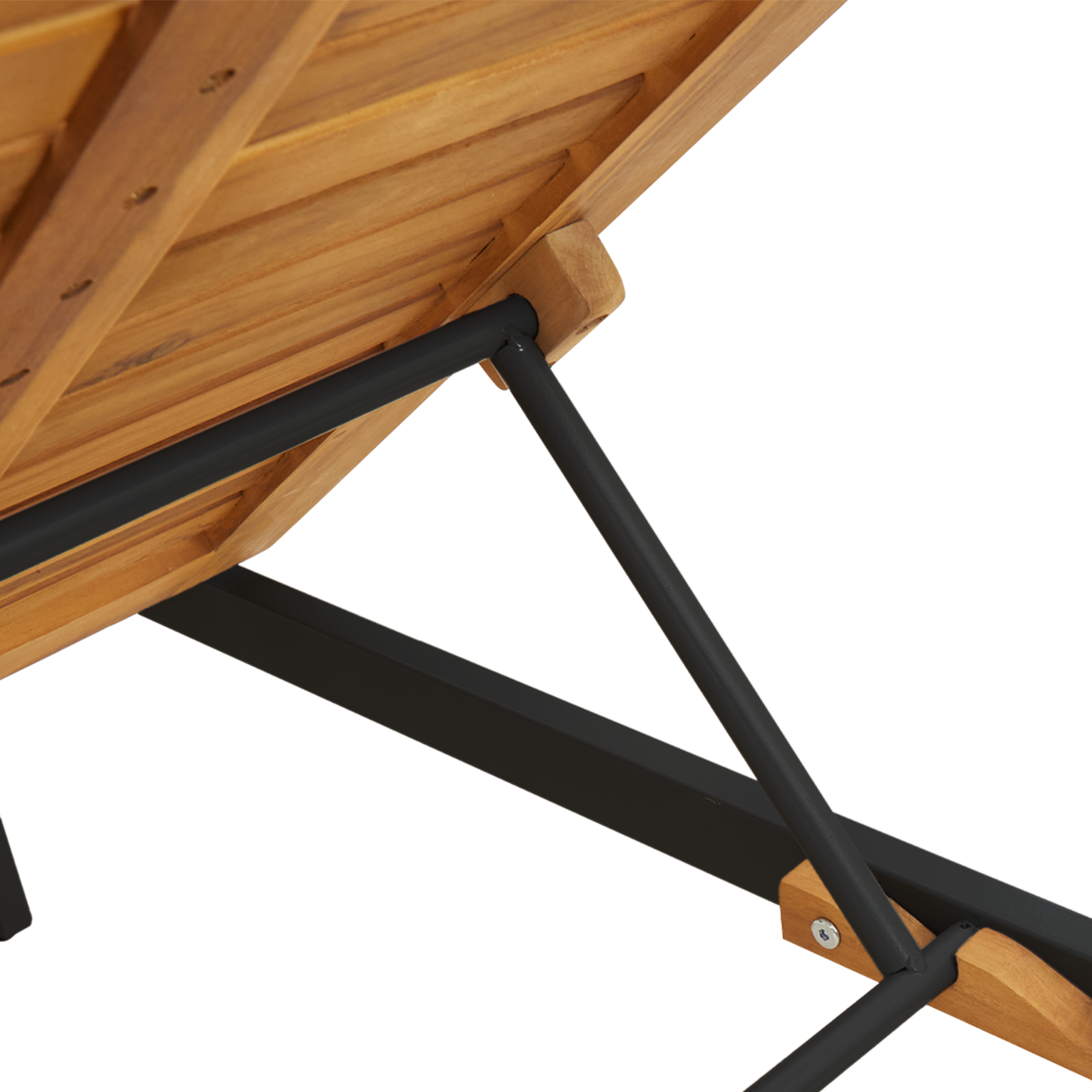 Zwarte Zonnebed 200x55x35 cm Massief Acaciahout image 9