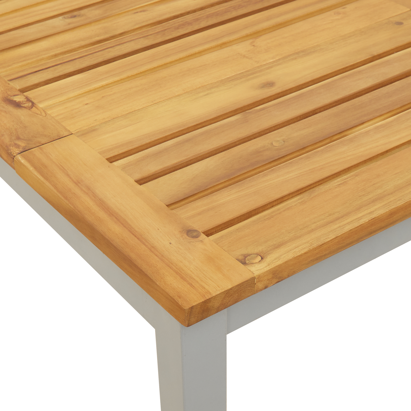 Sun Lounger Grey 200x55x35 cm Solid Wood Acacia - Image 10