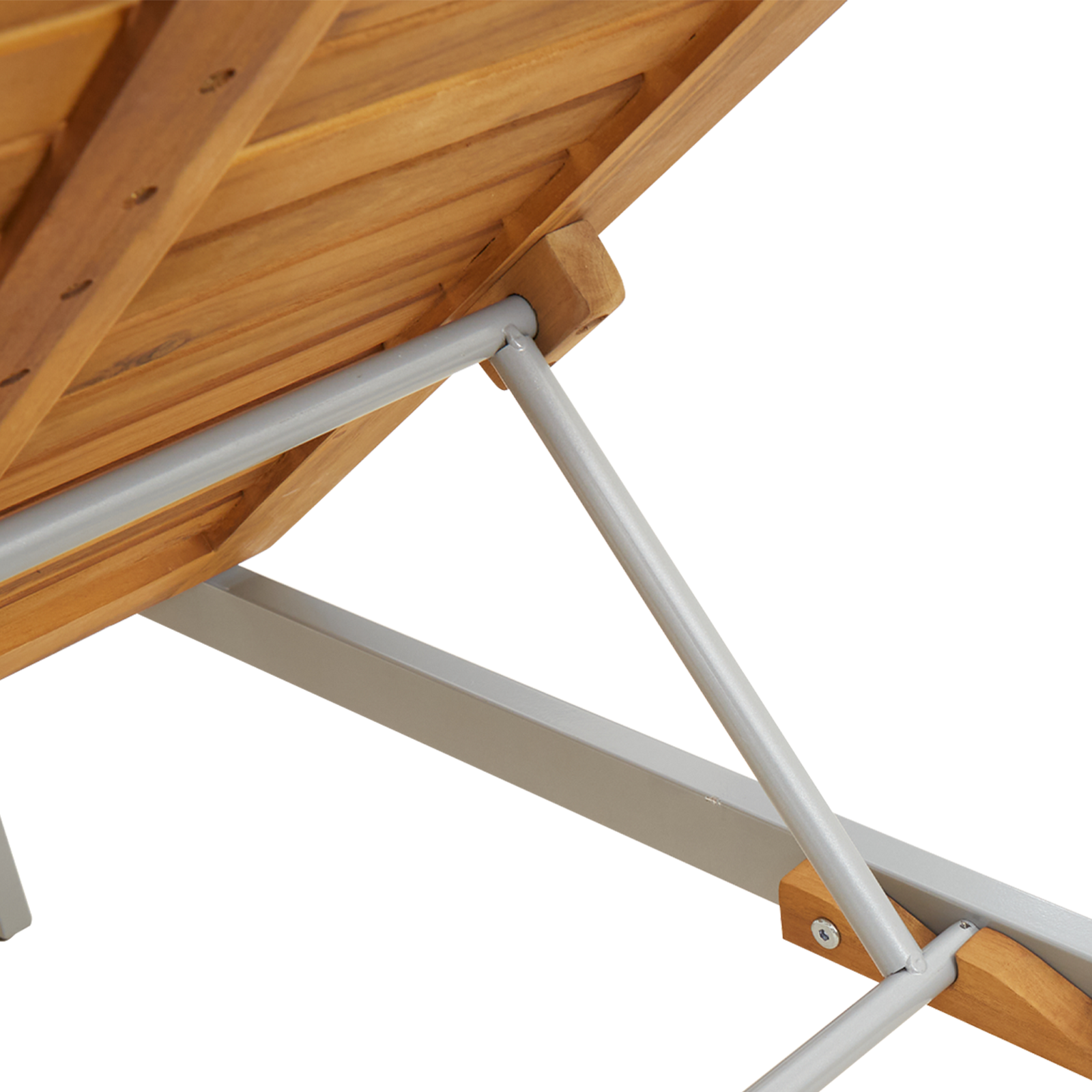 Sun Lounger Grey 200x55x35 cm Solid Wood Acacia - Image 11