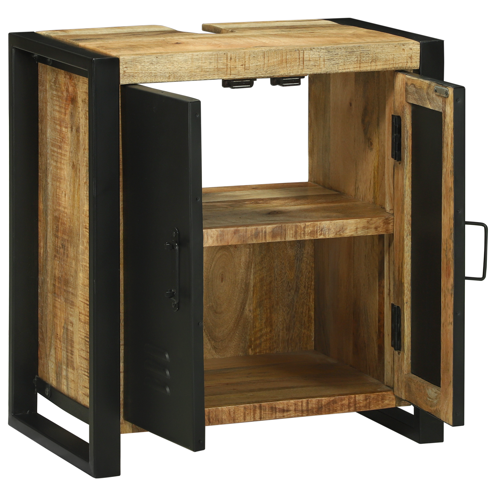 Sink Cabinet 55x35x60 cm Solid Wood Rough Mango - Image 4