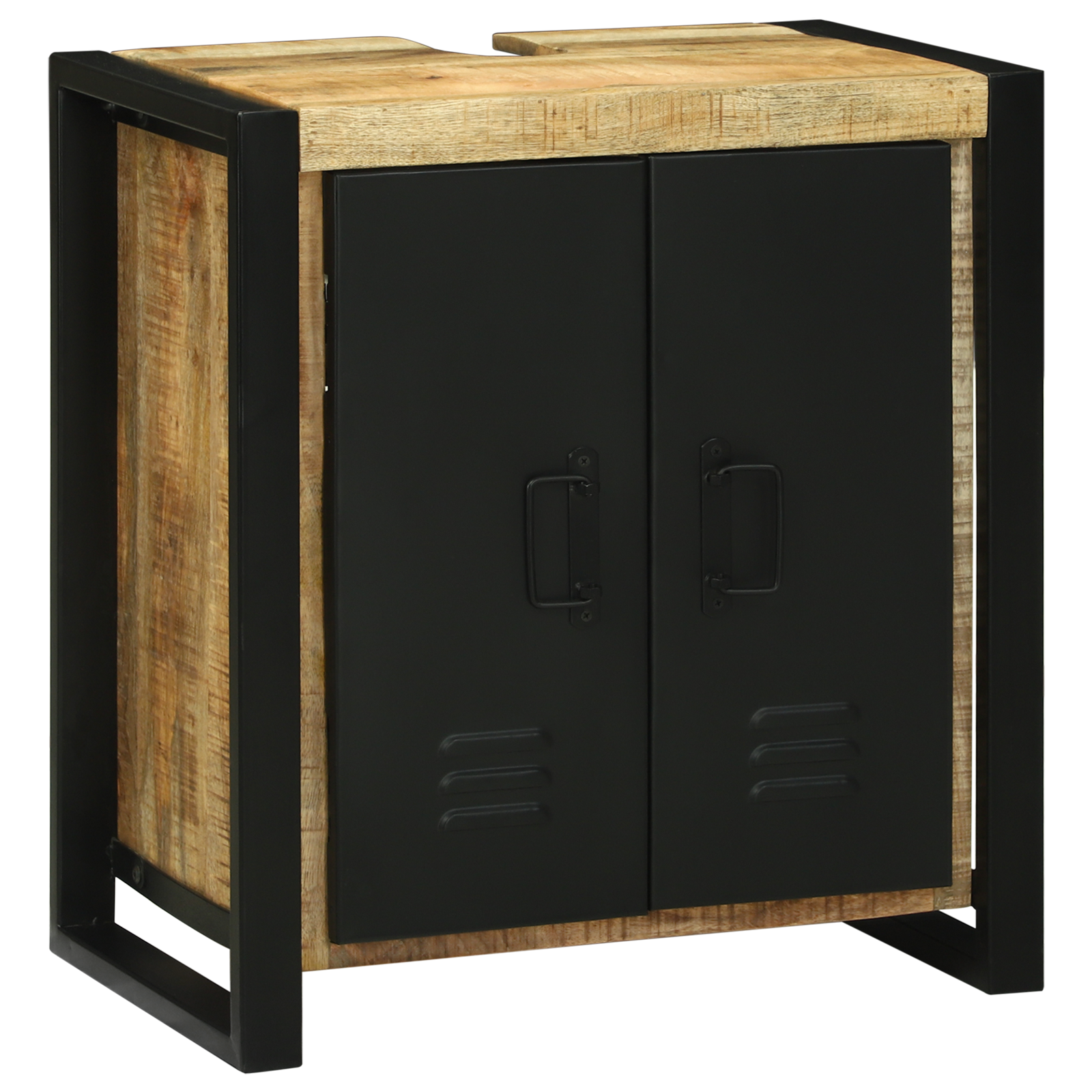 Waskast 55x35x60 cm Massief Hout Ruw Mango