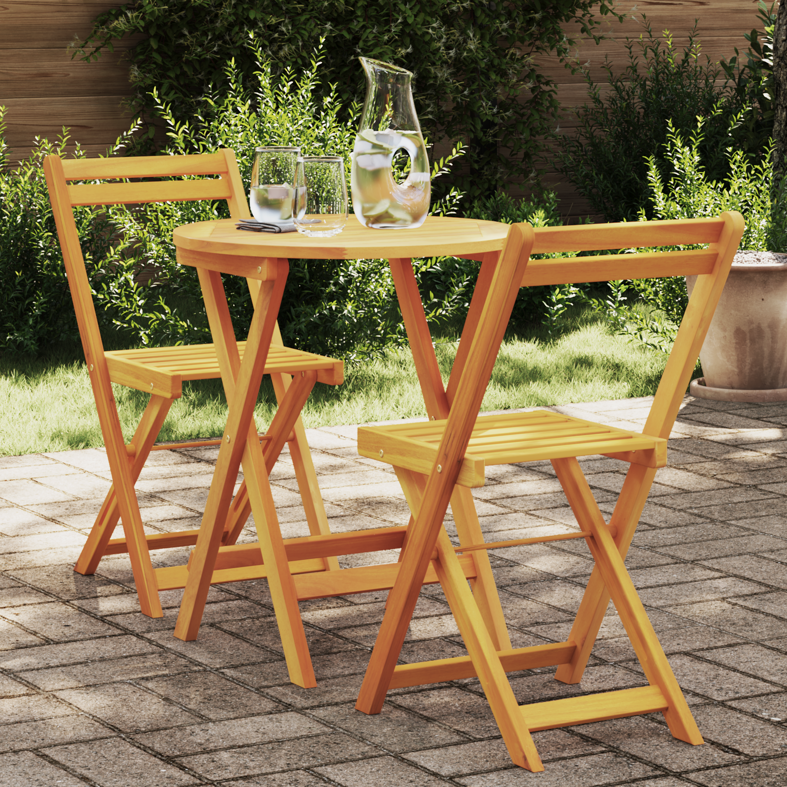 3-delige Opvouwbare Bistro Set Massief Hout Acacia