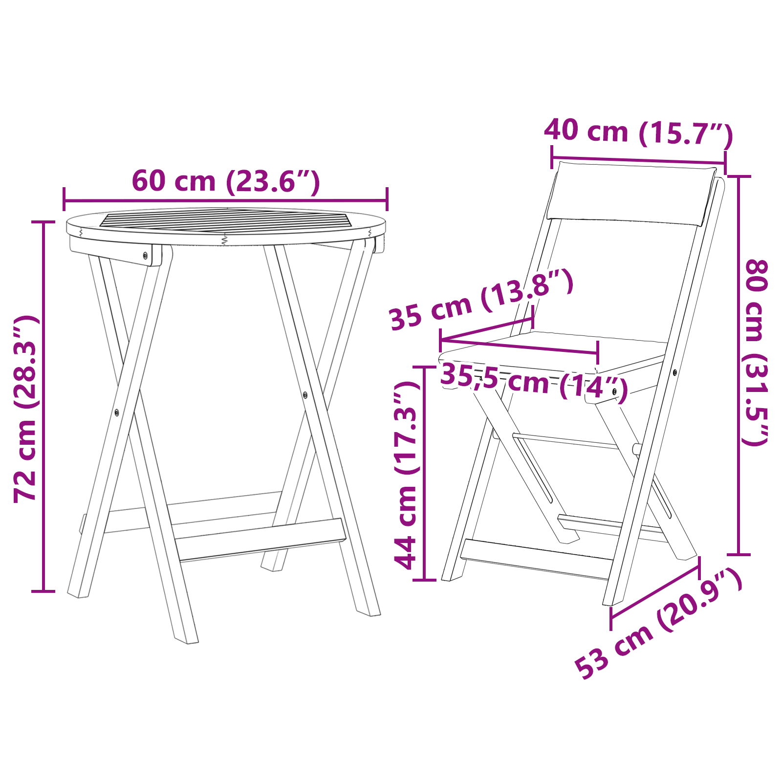 Tuin eettafelset 3 pcs Olie naturel Massief Acaciahout image 12