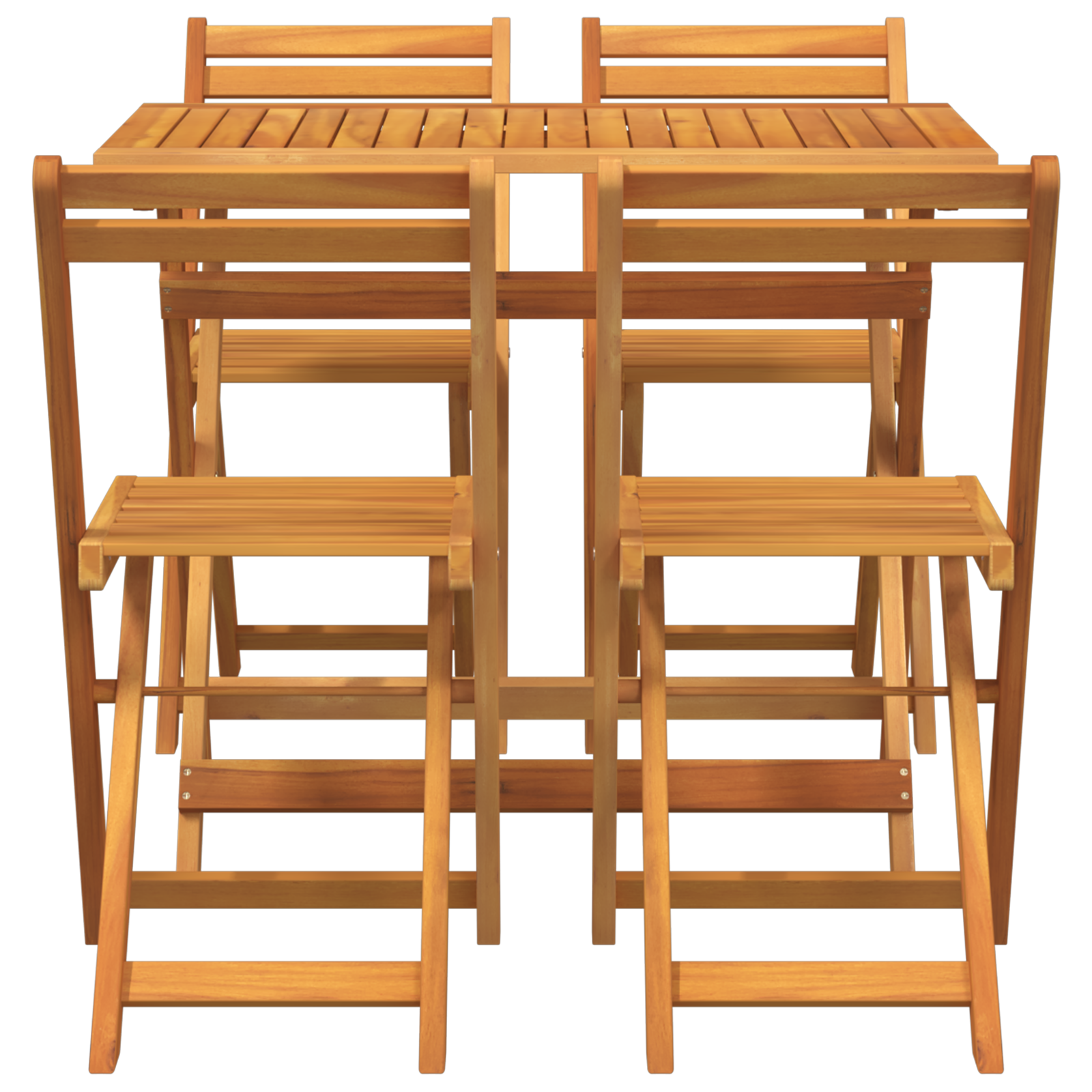5 Piece Folding Bistro Set Solid Wood Acacia - Image 7