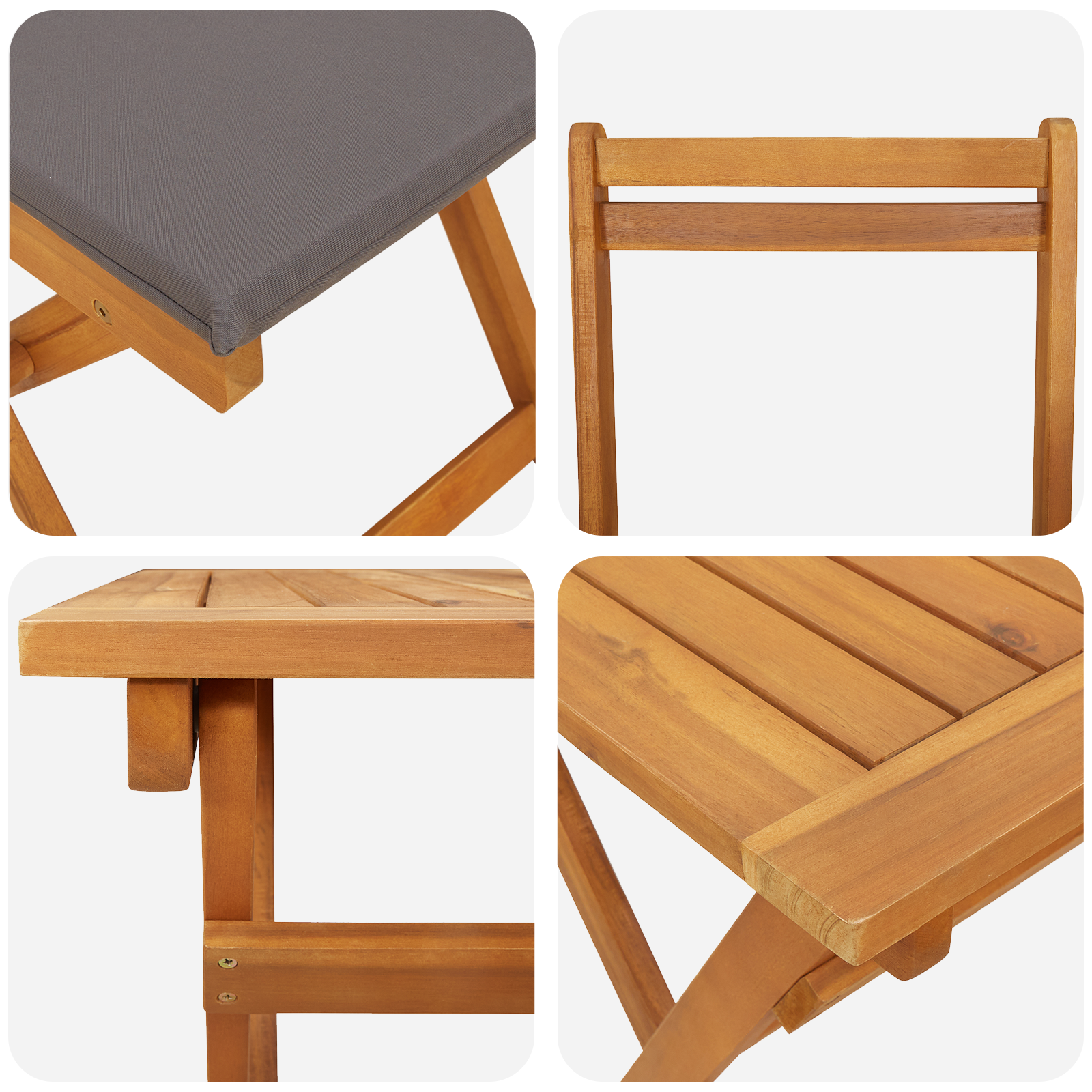 Bistroset met kussen 5 pcs Olie naturel Massief Acaciahout image 9