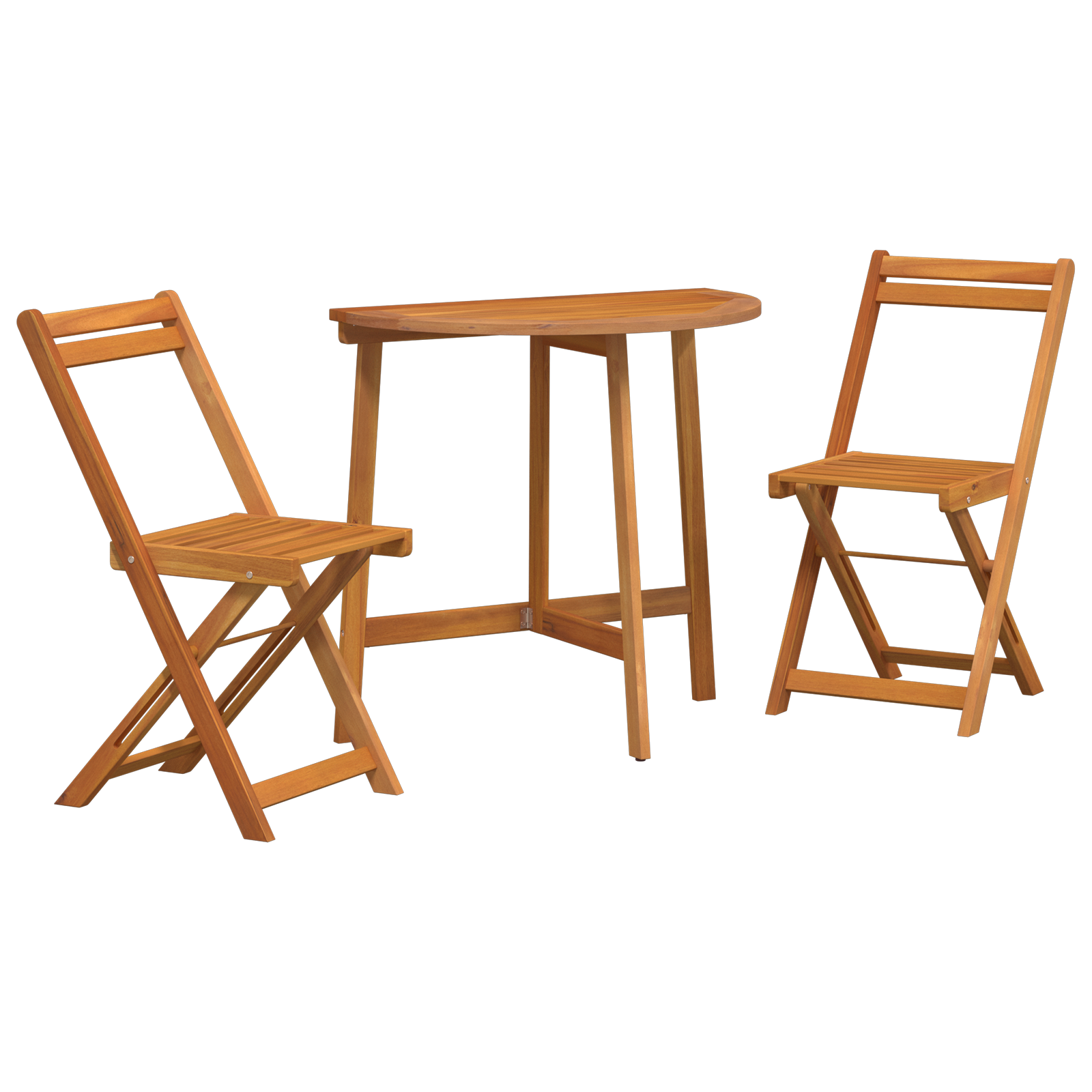 3 Piece Folding Bistro Set Solid Wood Acacia - Image 2