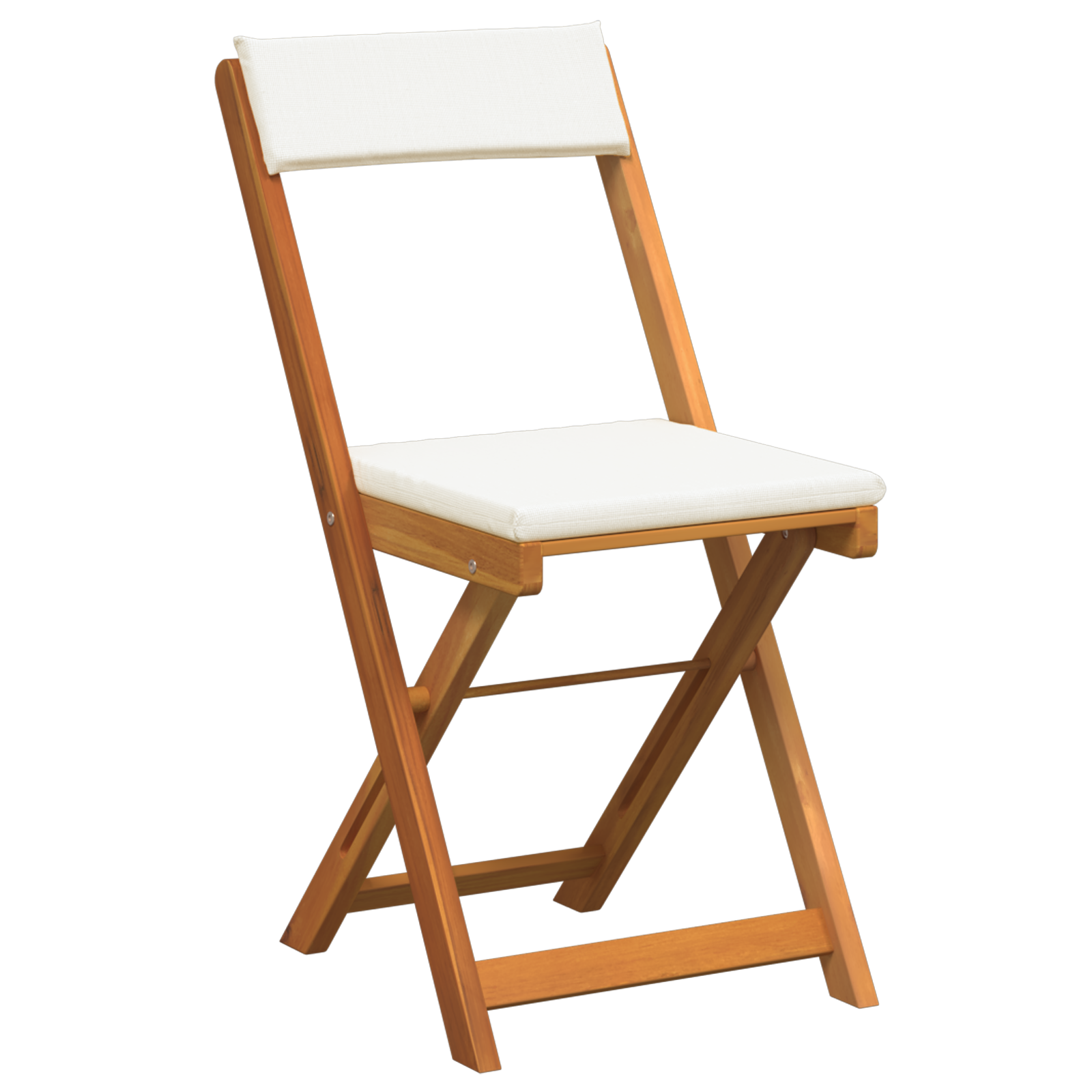 3 Piece Folding Bistro Set with Cushions Solid Wood Acacia - Image 6