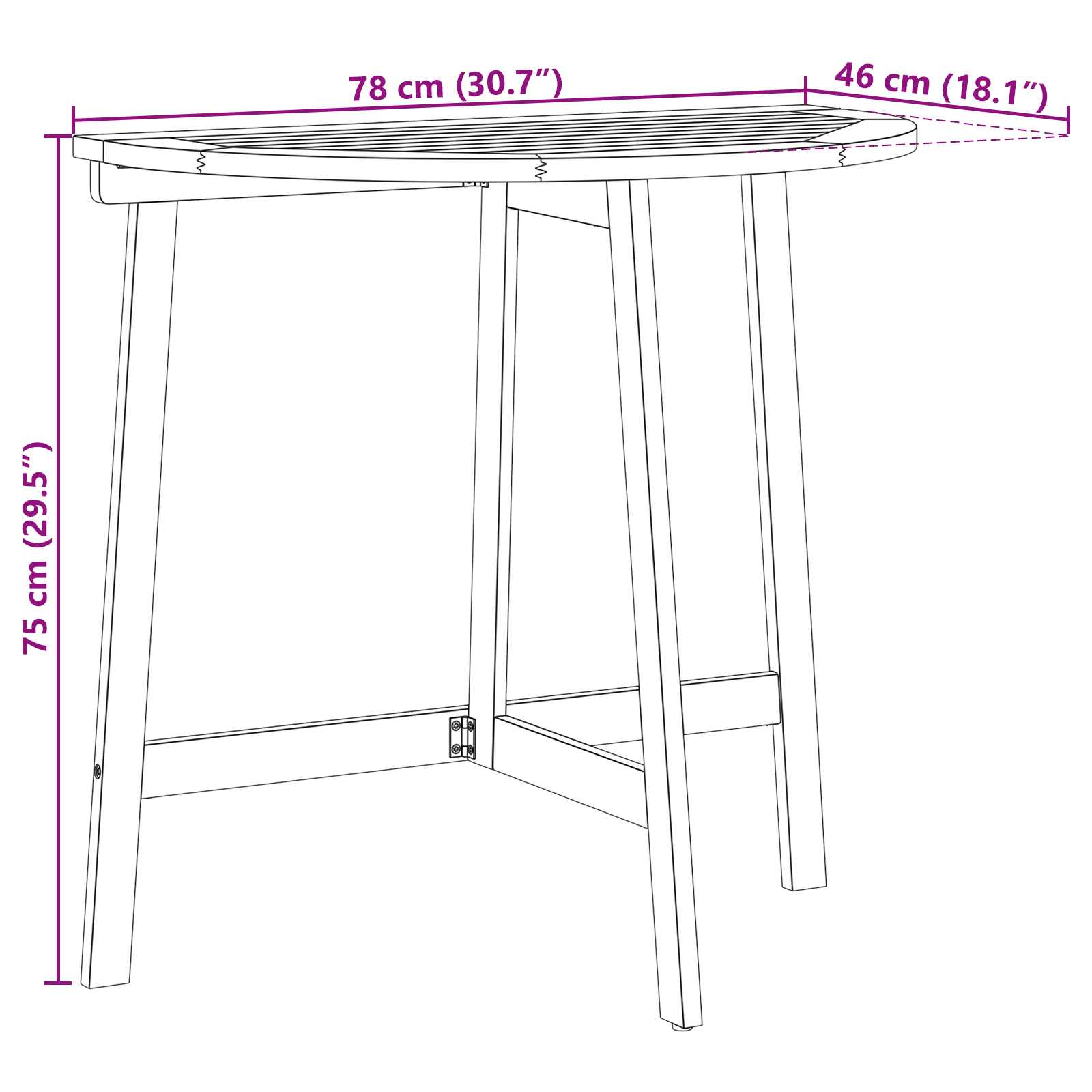Bistroset met kussen 3 pcs Olie naturel Massief Acaciahout image 13