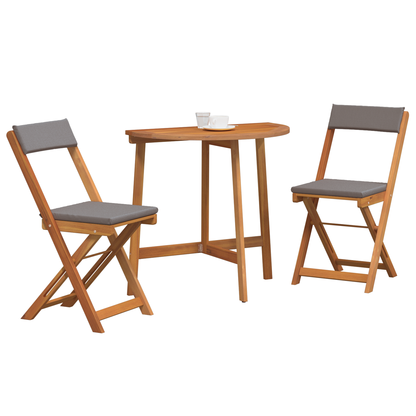 Thumbnail - vidaXL 3-teiliges Klapp Bistro Set mit Kissen aus massivem Akazienholz
