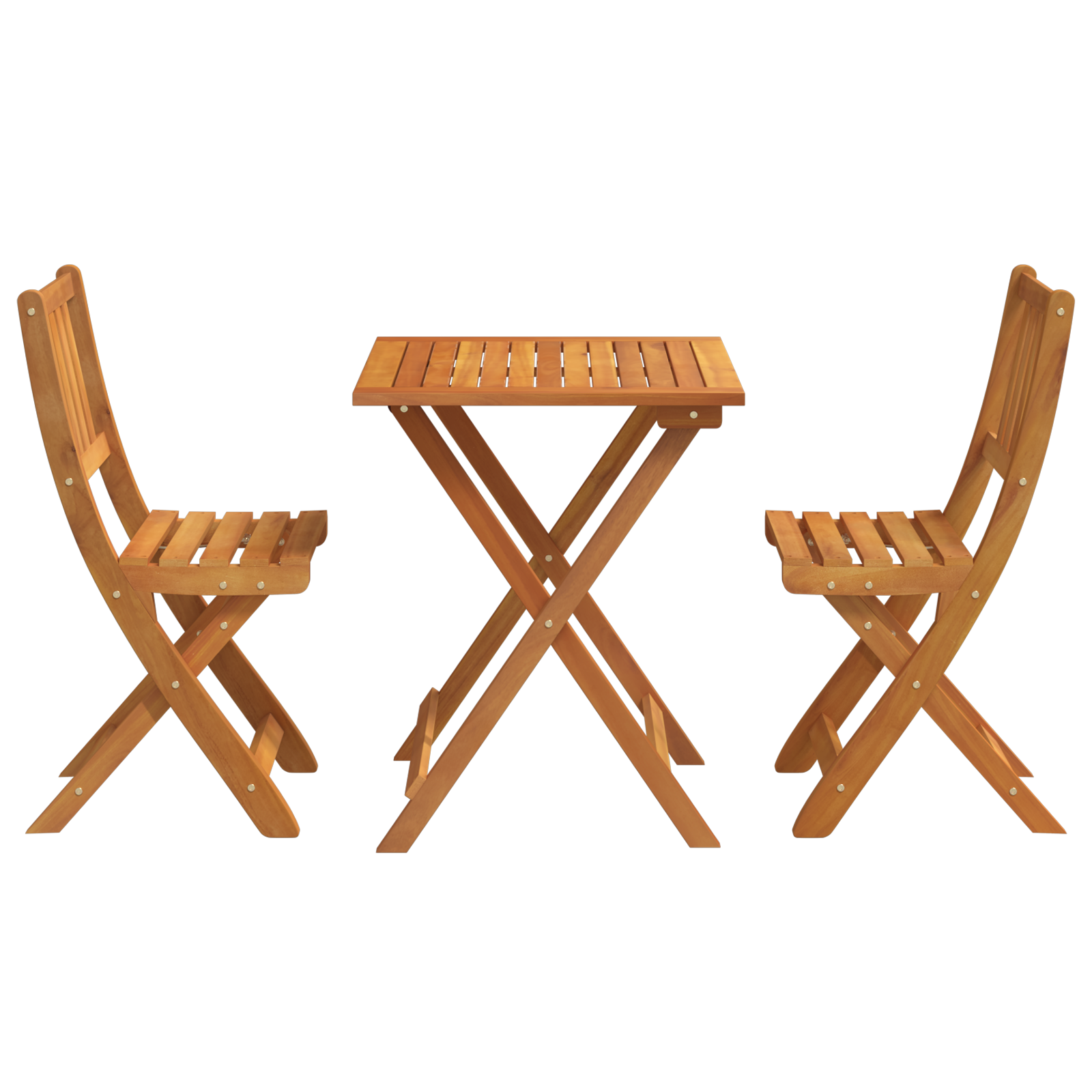 3 Piece Folding Bistro Set Solid Wood Acacia - Image 7