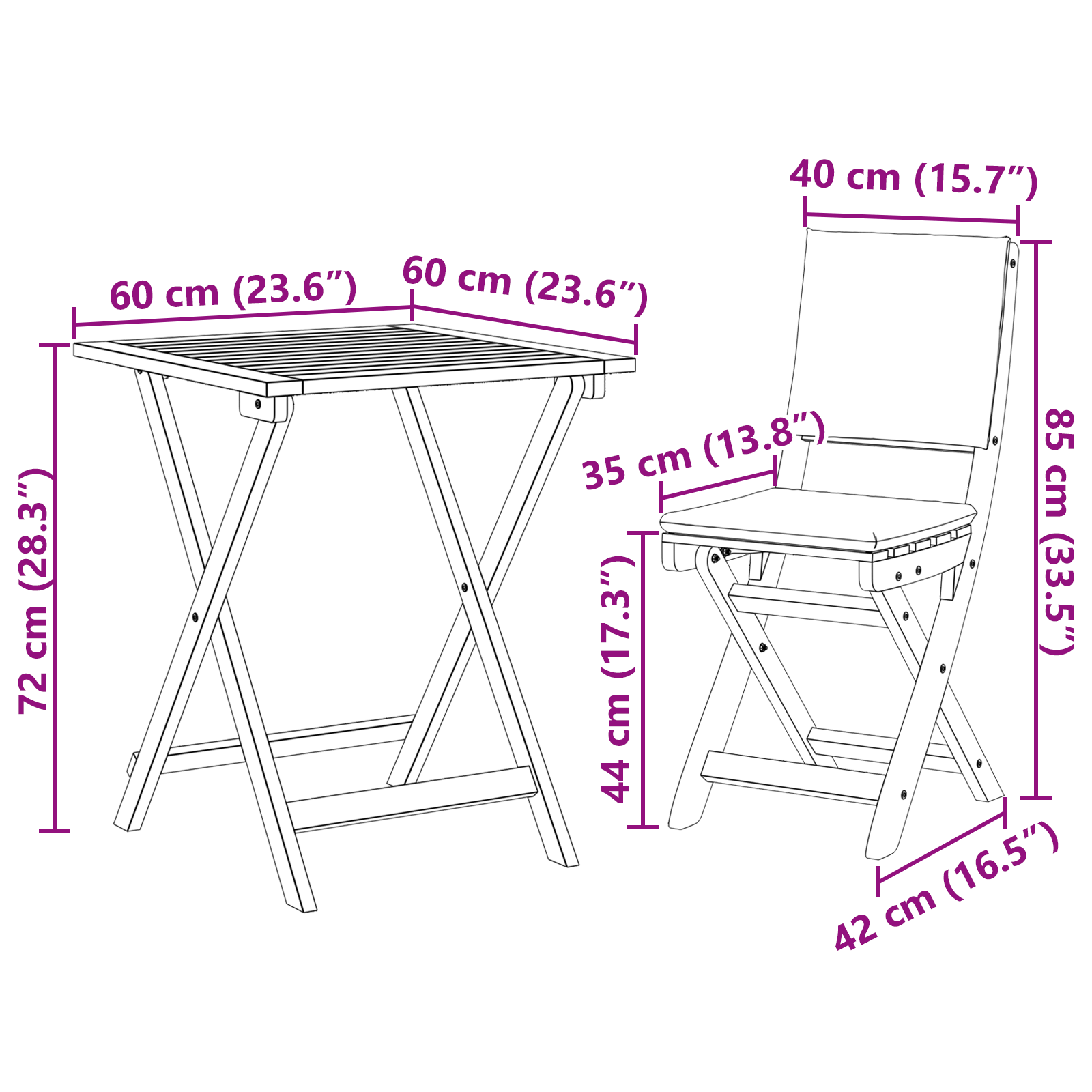 Bistroset 3 pcs Olie naturel Massief Acaciahout