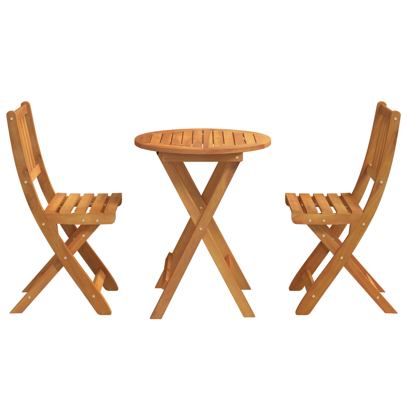 3 Piece Folding Bistro Set Solid Wood Acacia - Image 7