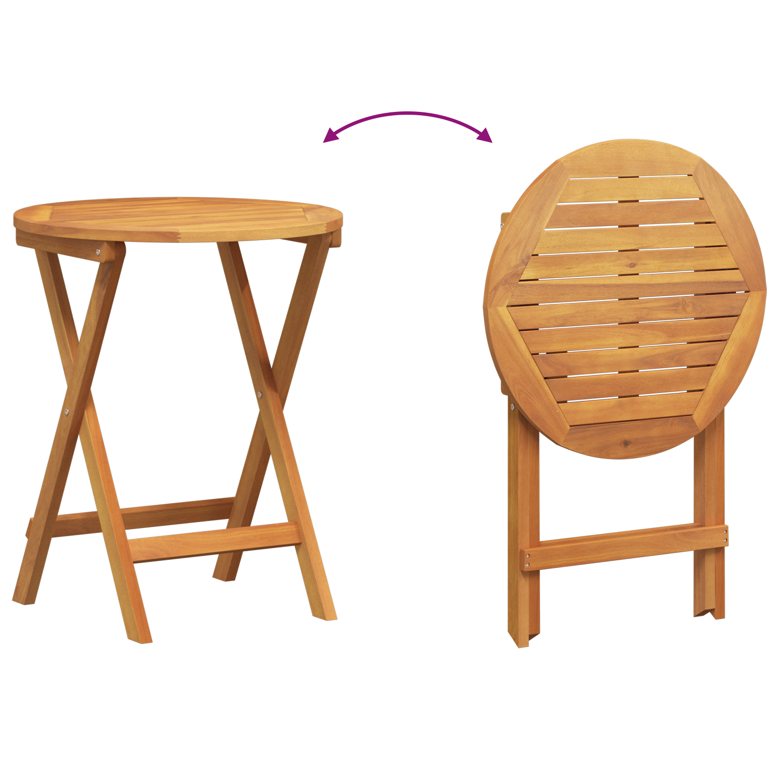 Bistroset met kussen 3 pcs Olie naturel Massief Acaciahout