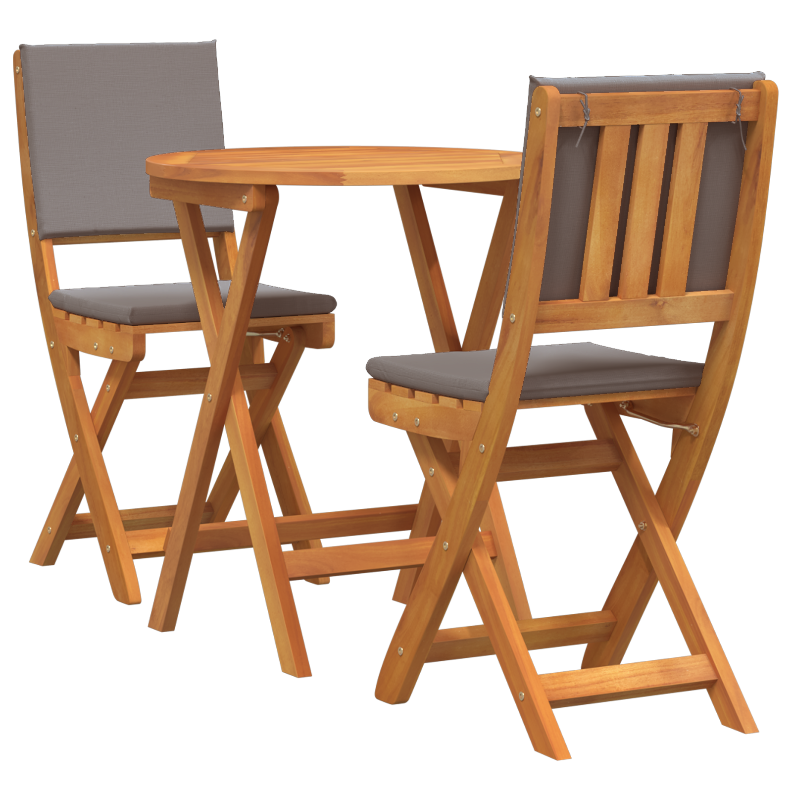 Bistroset met kussen 3 pcs Olie naturel Massief Acaciahout