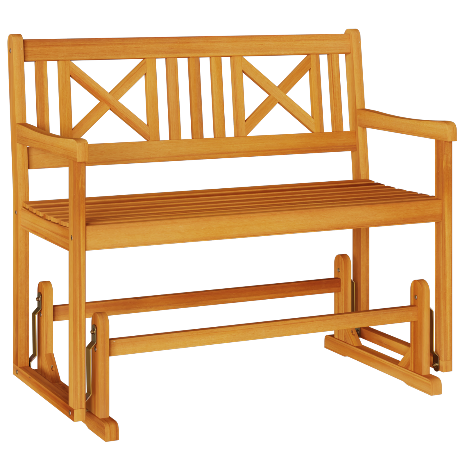 2-Seater Garden Glider Bench 110x59x97 cm Solid Wood Acacia - Image 2