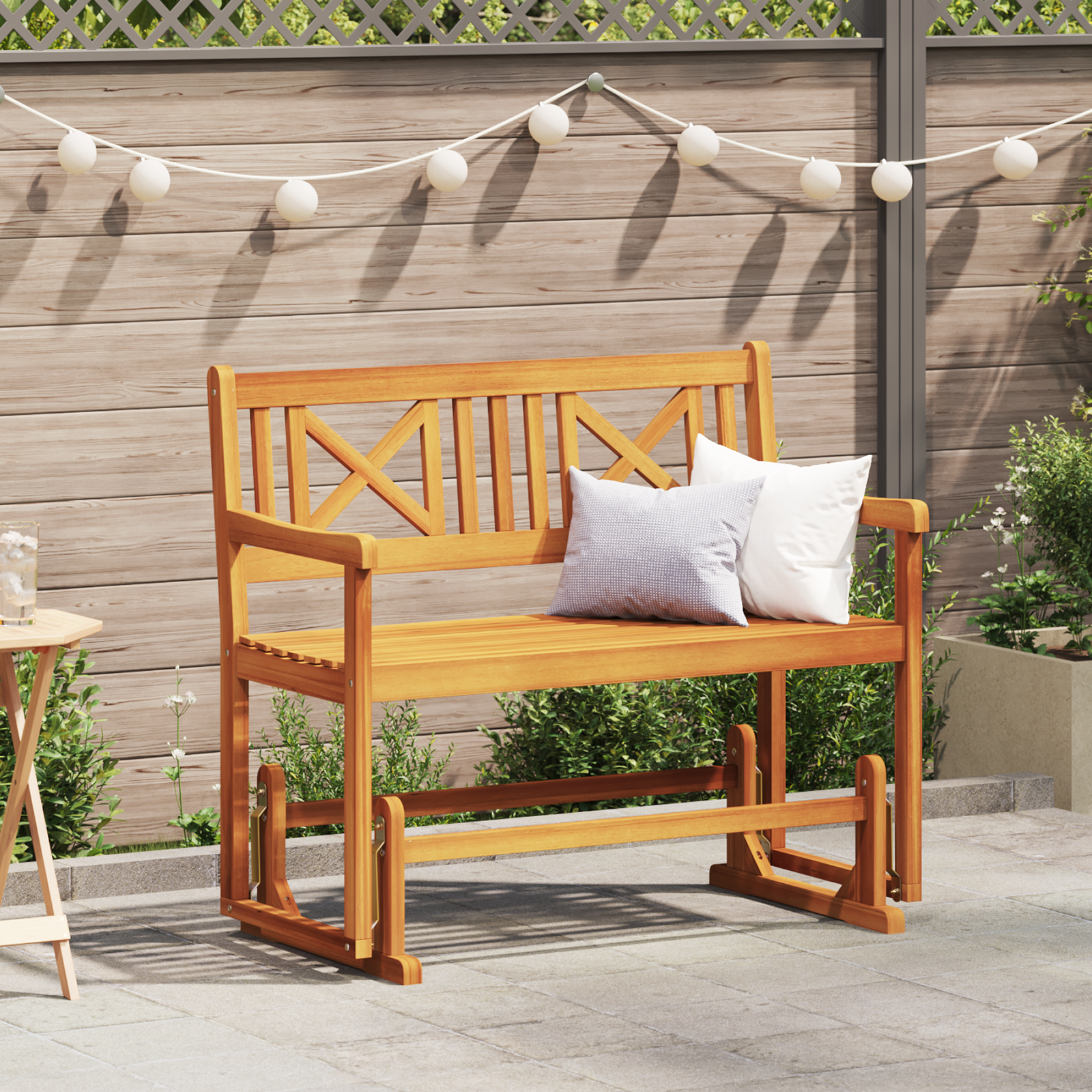 2-Zit Tuin Glider Bank 110x59x97 cm Massief Hout Acacia