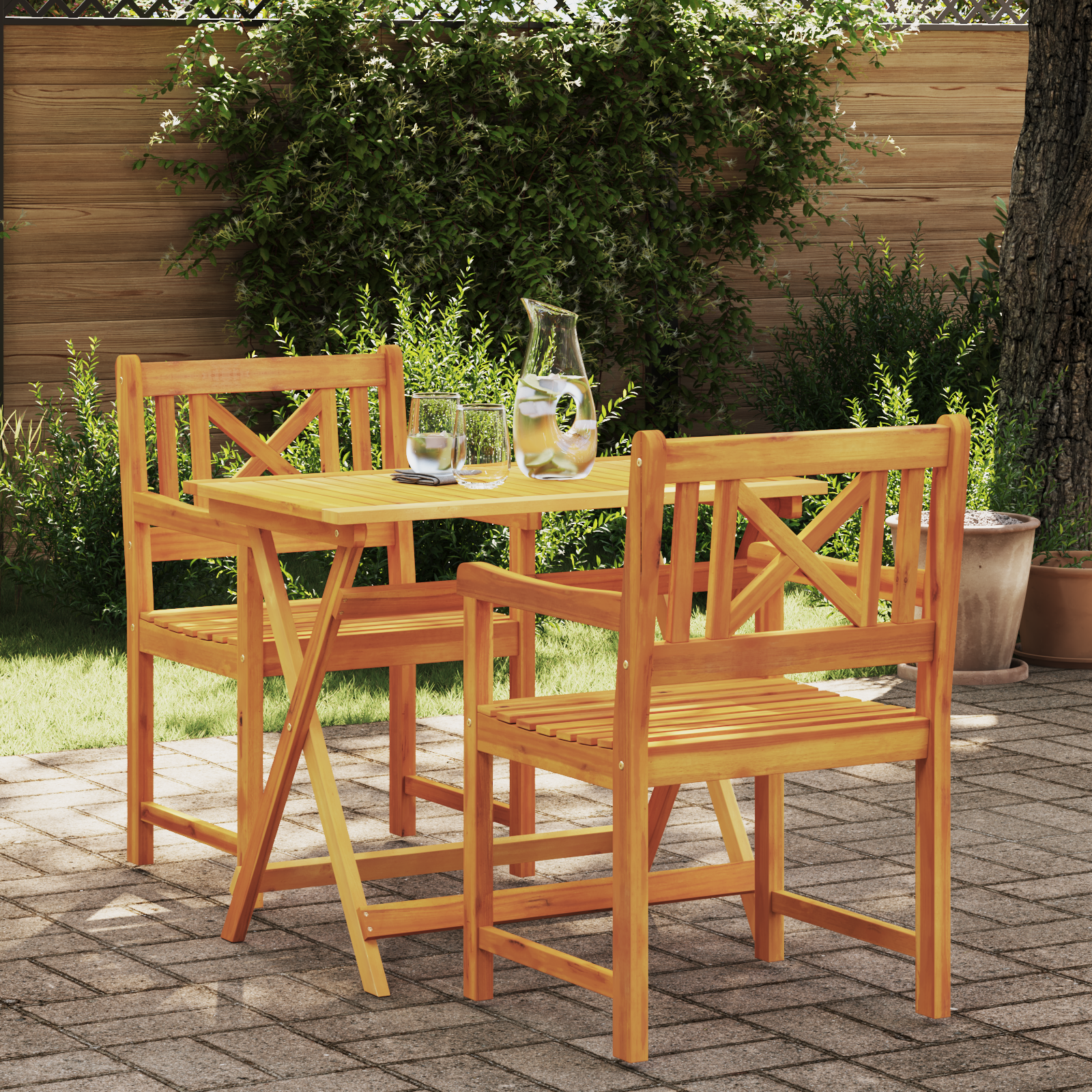 Garden Chairs 2 pcs 56x56x90 cm Solid Wood Acacia