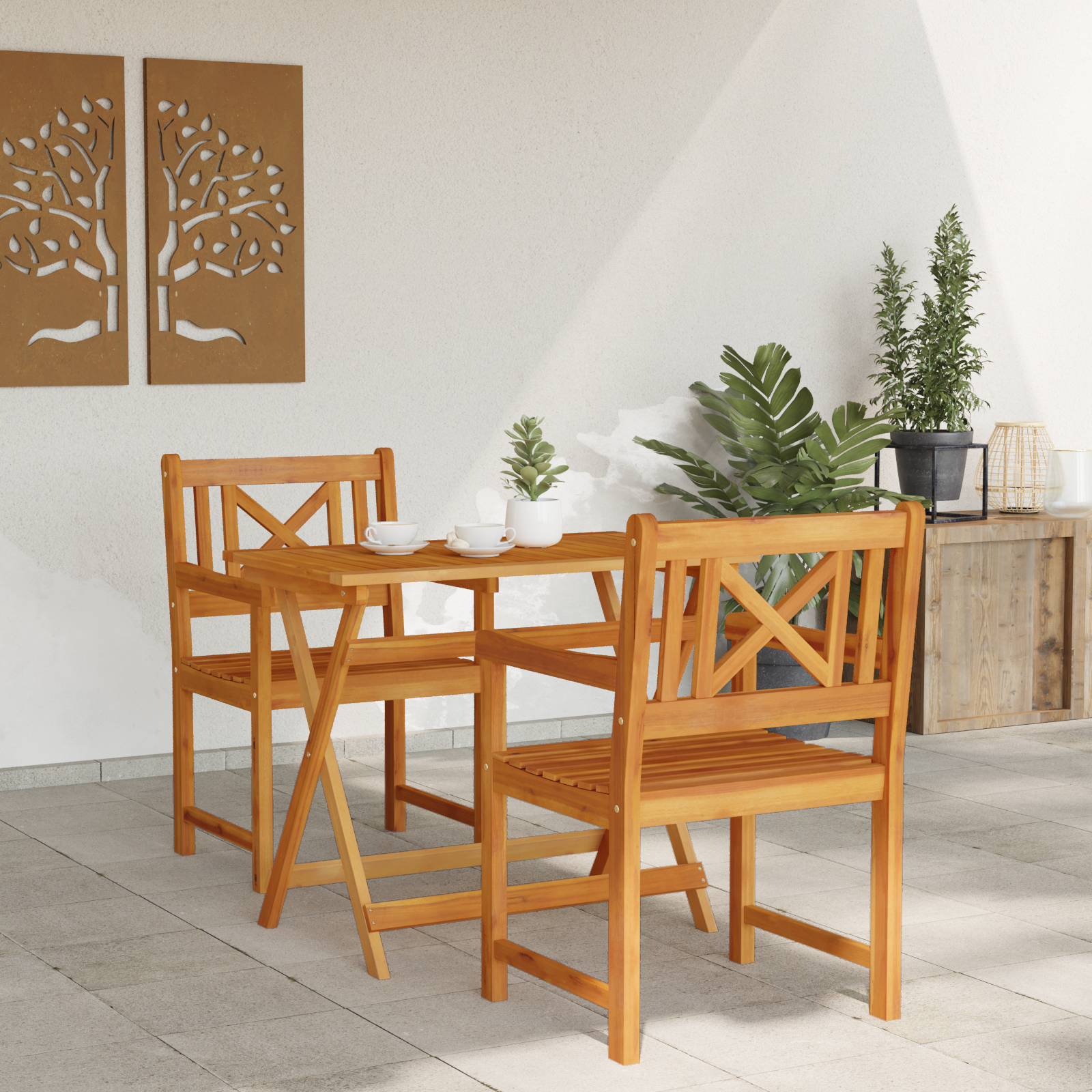 Garden Chairs 2 pcs 56x56x90 cm Solid Wood Acacia - Image 3