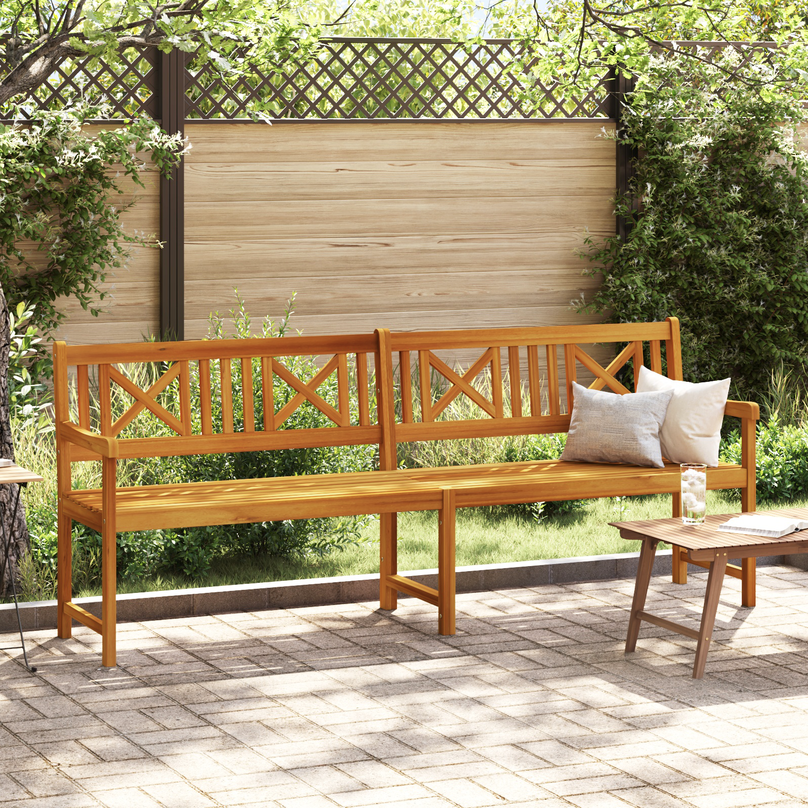 Garden Bench 220x56x90 cm Solid Wood Acacia