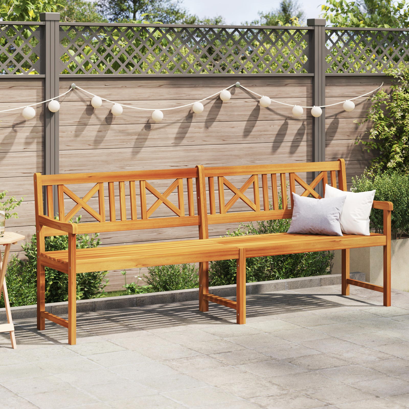 Garden Bench 220x56x90 cm Solid Wood Acacia - Image 3