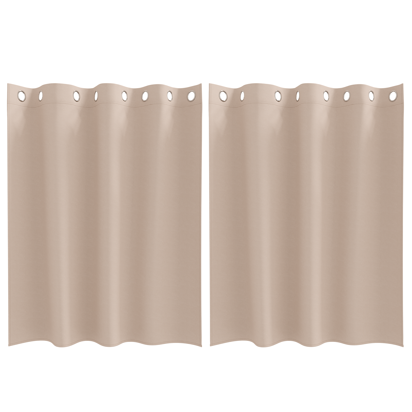 Zwart-out Gordijnen met Ringen 2 pcs Taupe 140 x 140 cm image 2