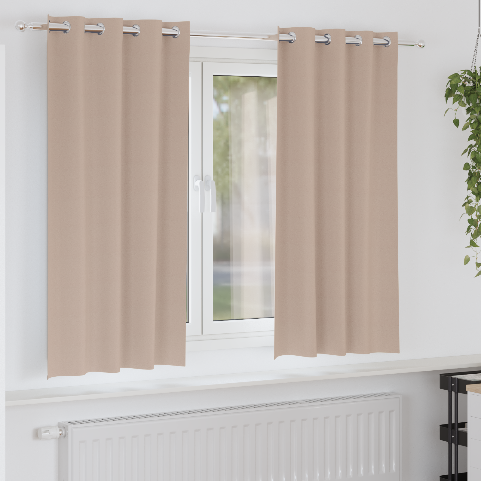 Gordijnen met gordijnen 2 pcs Taupe 175 x 140 cm Polyester