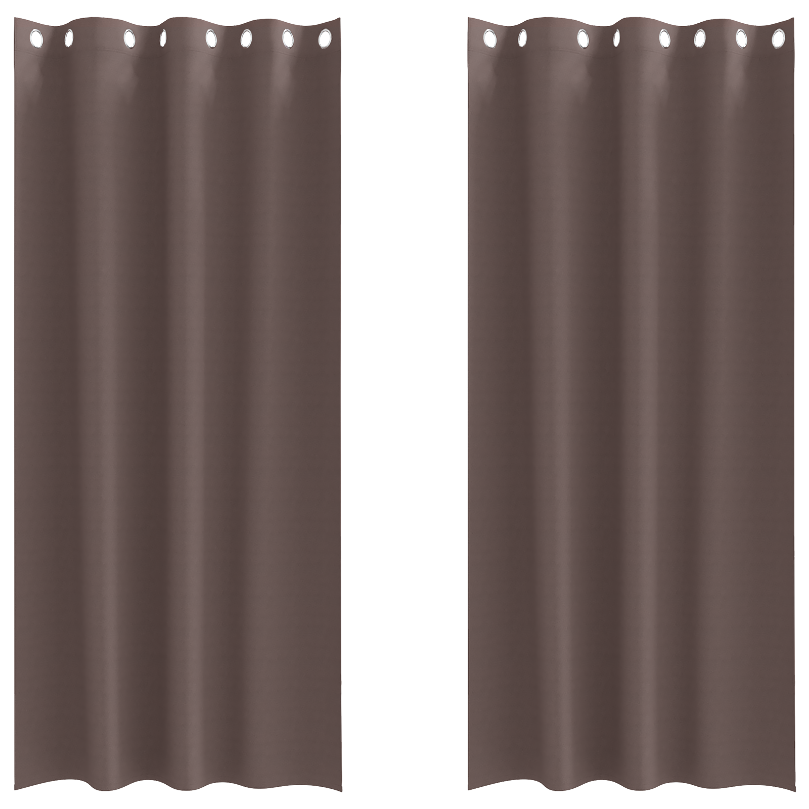 Gordijnen 2 pcs Donkerbruin 245 x 140 cm Polyester image 2