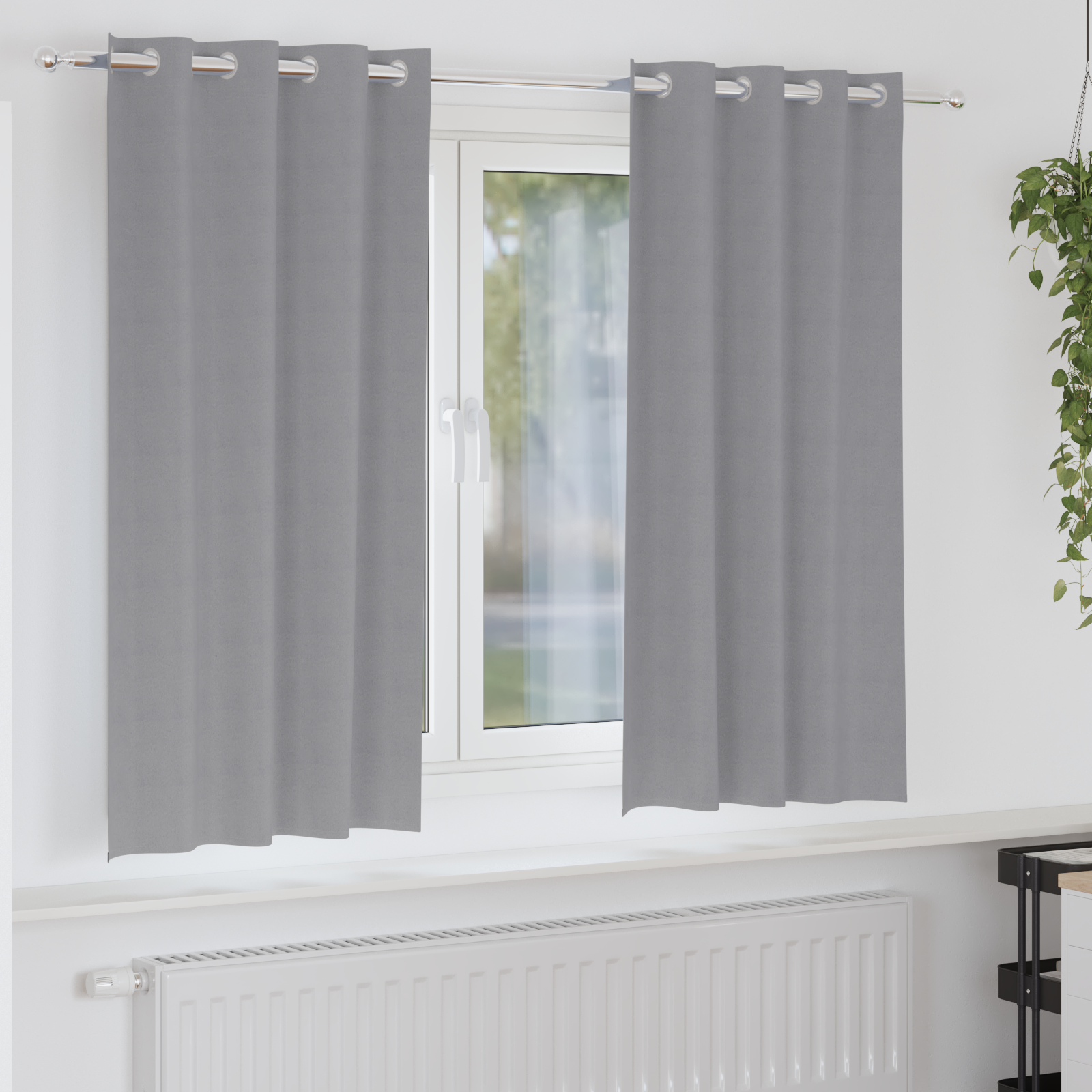 Gordijnen met gordijnen 2 pcs Lichtgrijs 175 x 140 cm Polyester