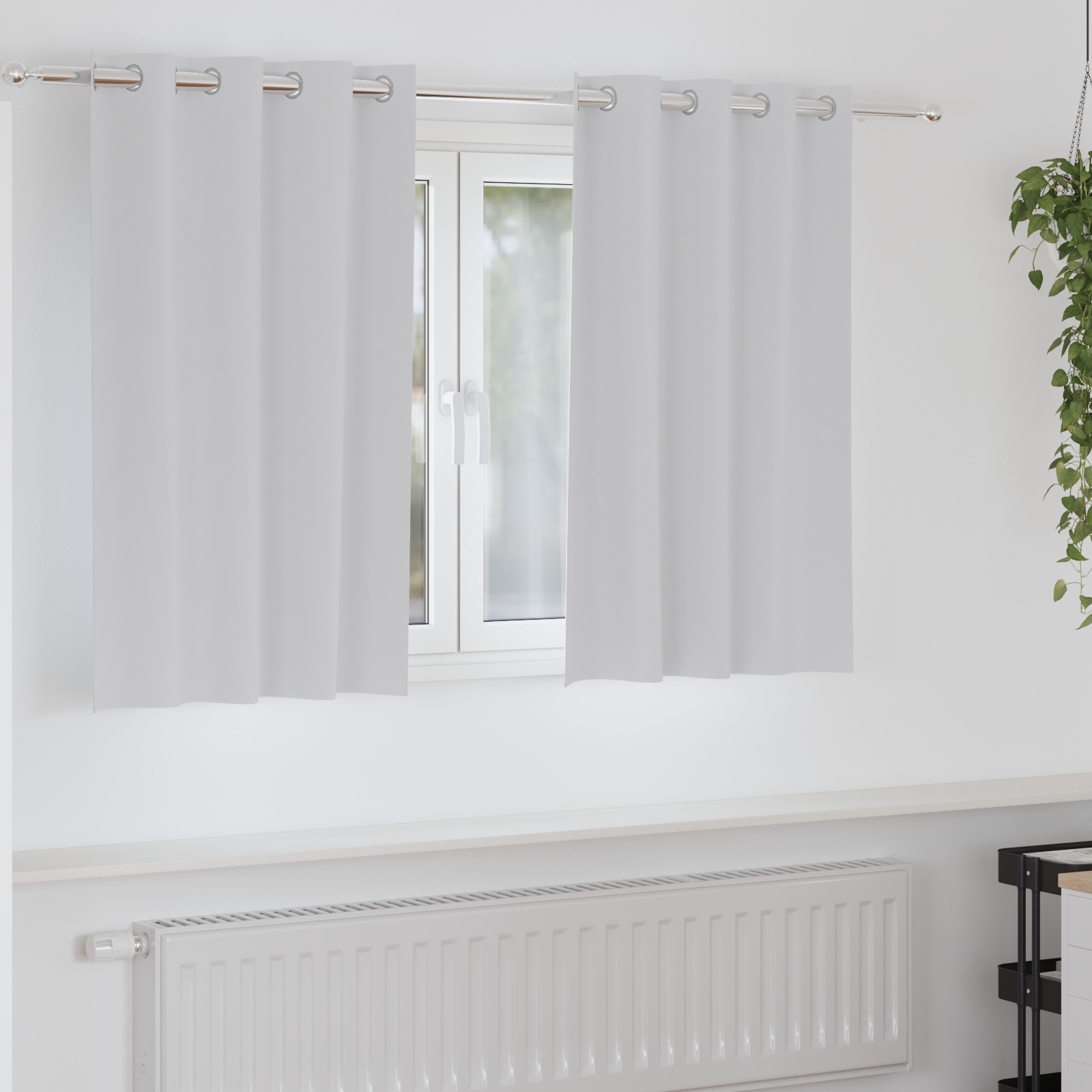 Gordijnen met gordijnen 2 pcs Bleekgrijs 140 x 140 cm Polyester