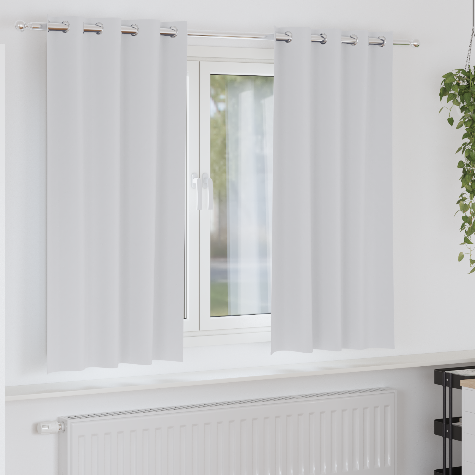 Gordijnen met gordijnen 2 pcs Bleekgrijs 175 x 140 cm Polyester