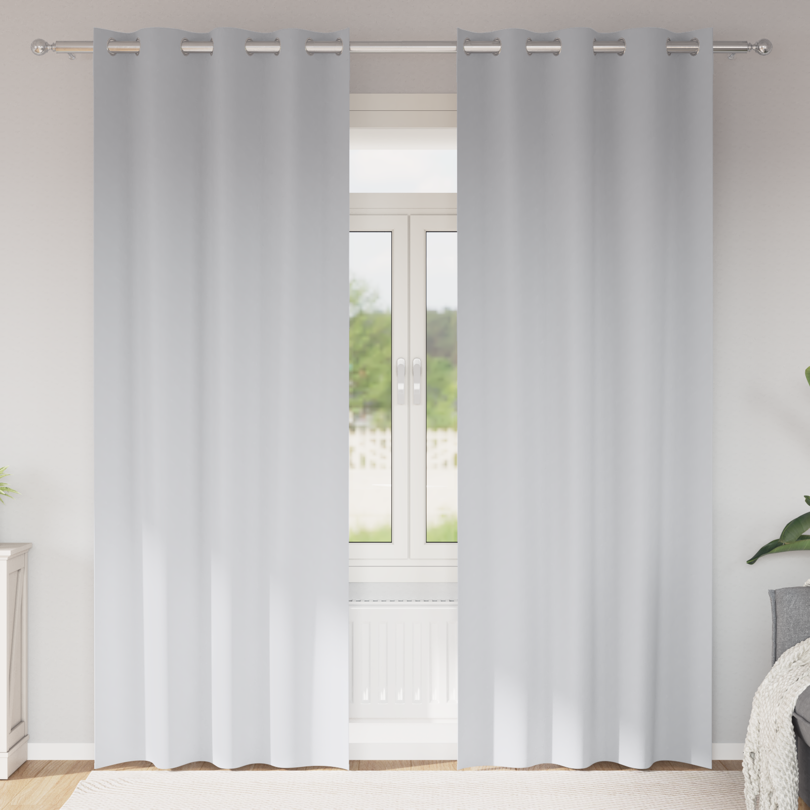 Gordijnen met gordijnen 2 pcs Bleekgrijs 245 x 140 cm Polyester