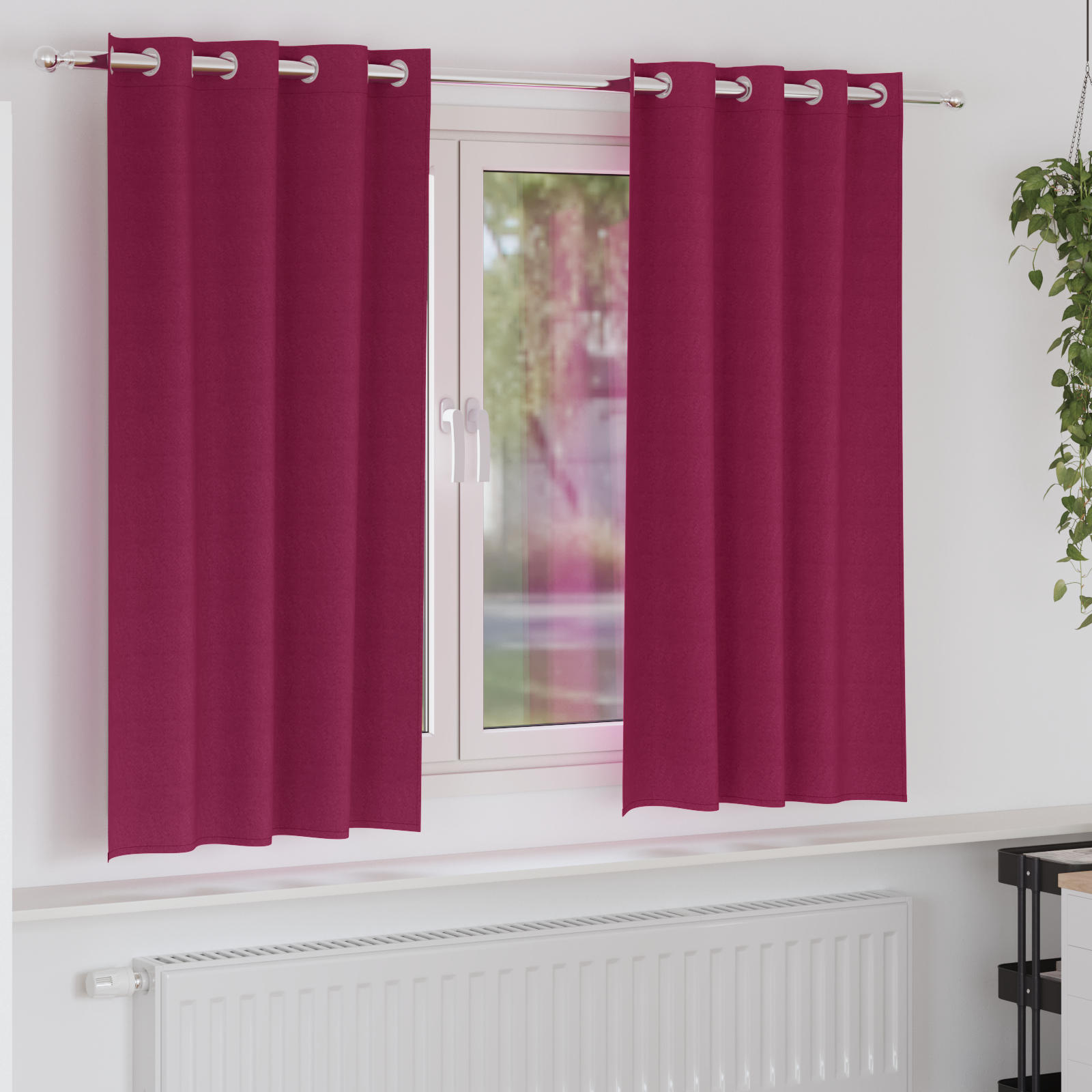 Gordijnen met gordijnen 2 pcs Wijnrood 175 x 140 cm Polyester