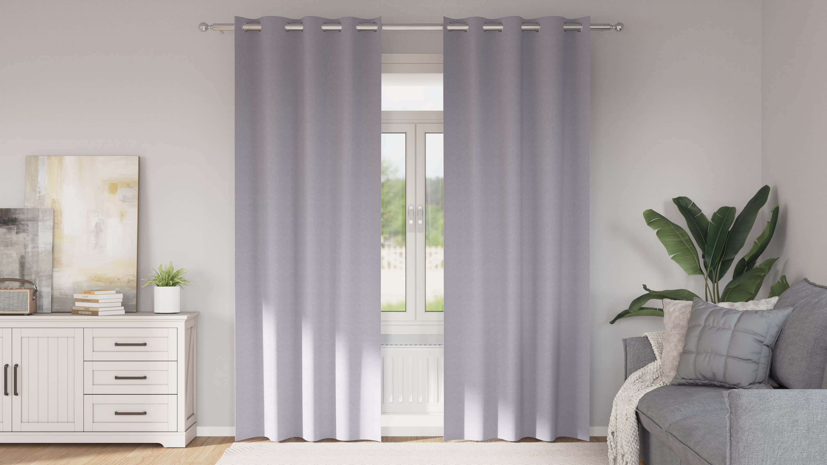 Gordijnen 2 pcs Metaalgrijs 260 x 140 cm Polyester