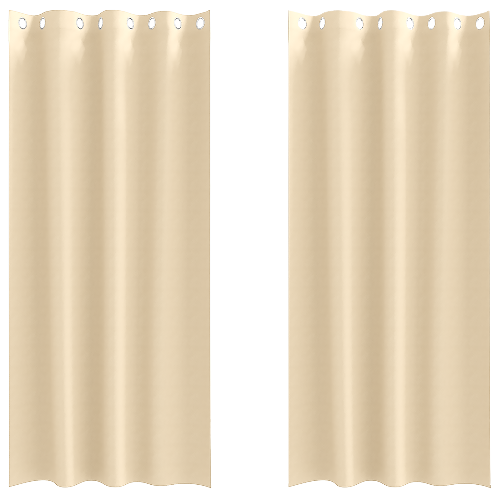 Zwart-out Gordijnen met Ringen 2 pcs Crème 225 x 140 cm