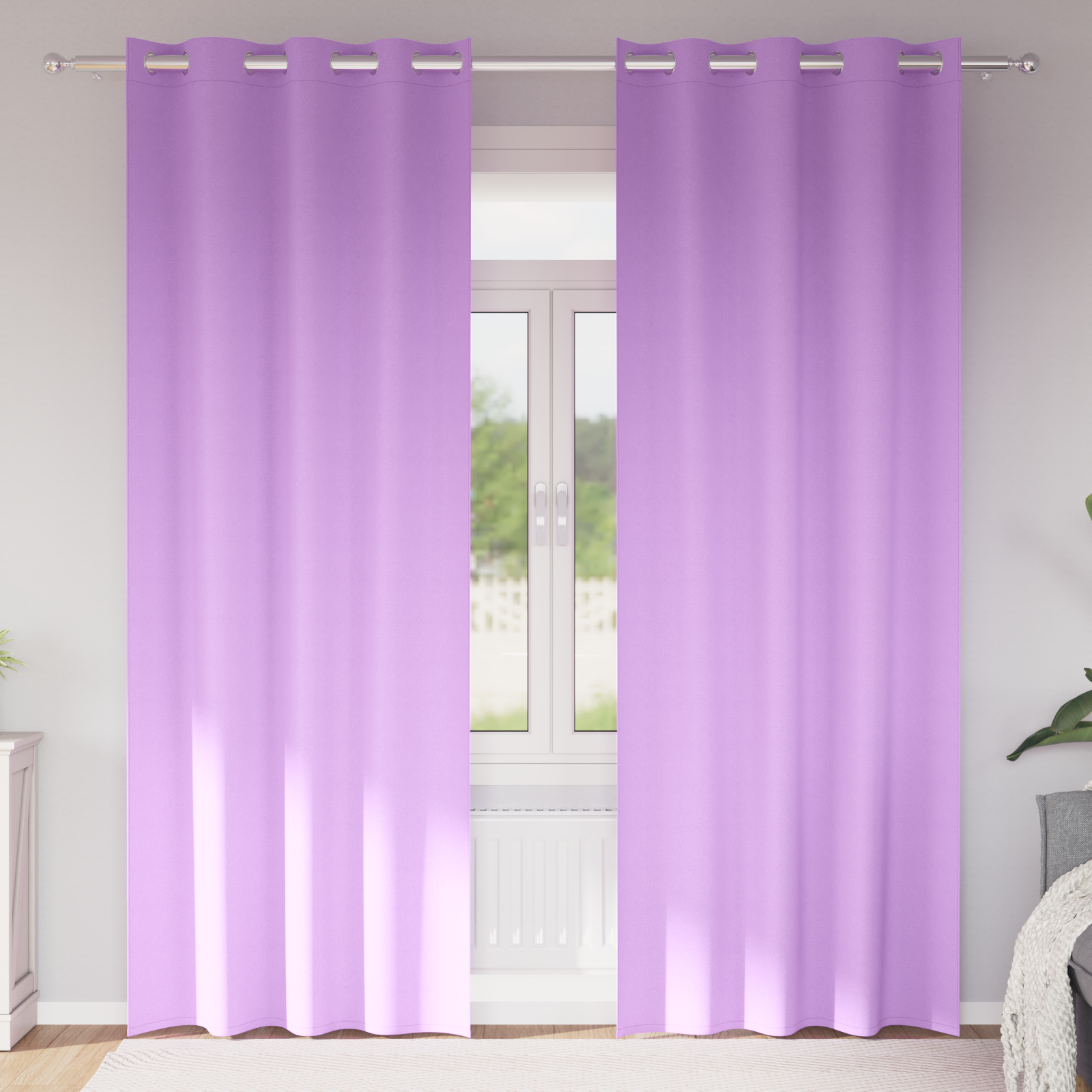 Gordijnen met gordijnen 2 pcs Paars 245 x 140 cm Polyester