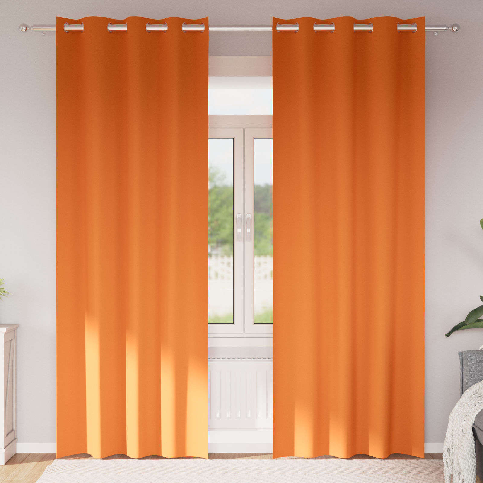 Gordijnen met gordijnen 2 pcs Feloranje 245 x 140 cm Polyester