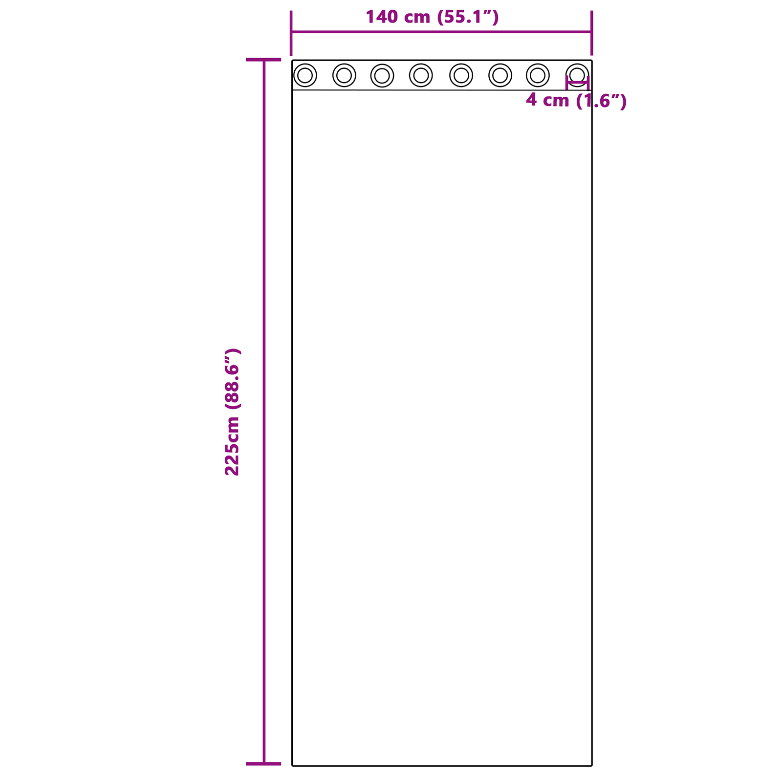 Zwart-out Gordijnen met Ringen 2 pcs Felroze 225 x 140 cm