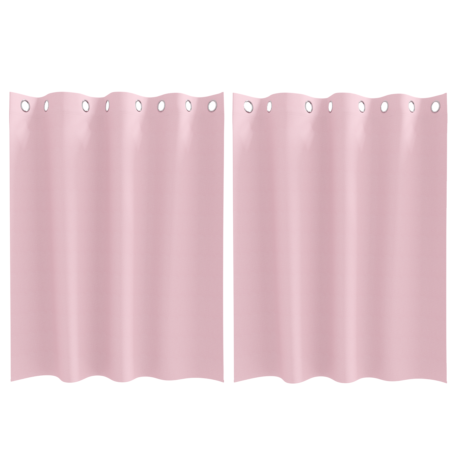 Zwart-out Gordijnen met Ringen 2 pcs Babyroze 140 x 140 cm